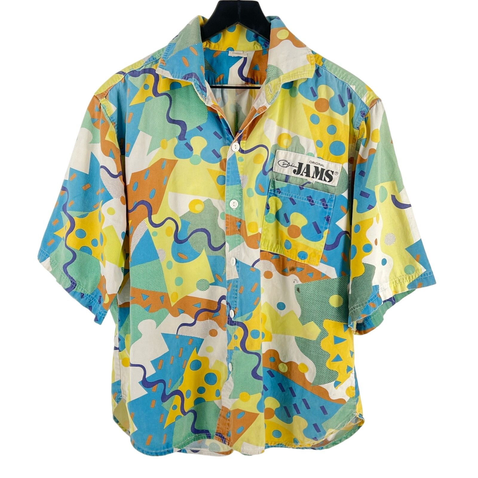 Jams World 80s Jams geometric print shirt 1980s vintage Size US XL / EU 56 / 4 - 3 Thumbnail