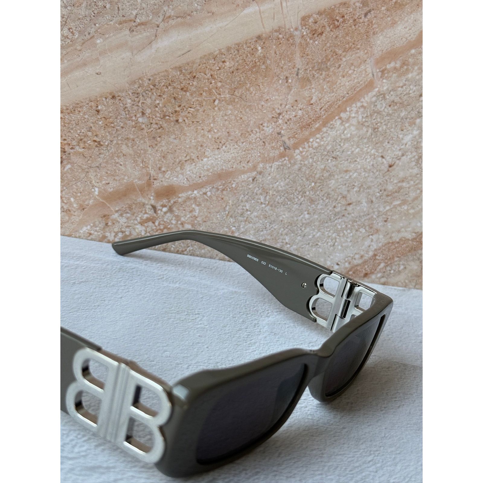 Gucci NEW Balenciaga BB0096S Dynasty Sunglasses in Grey Silver Size ONE SIZE - 4 Thumbnail