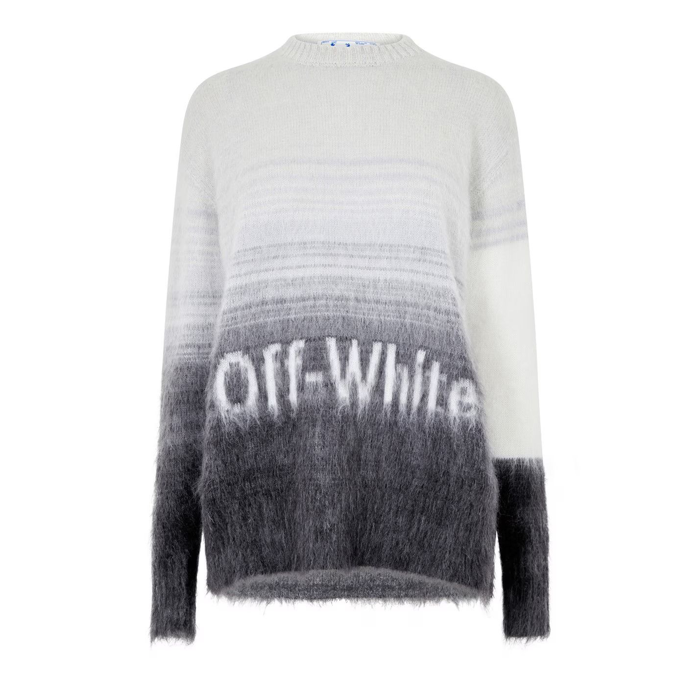 Off-White o1y1225 Logo Crewneck Sweater in Light Gray/Black Size XS / US 0-2 / IT 36-38 - 1 Thumbnail