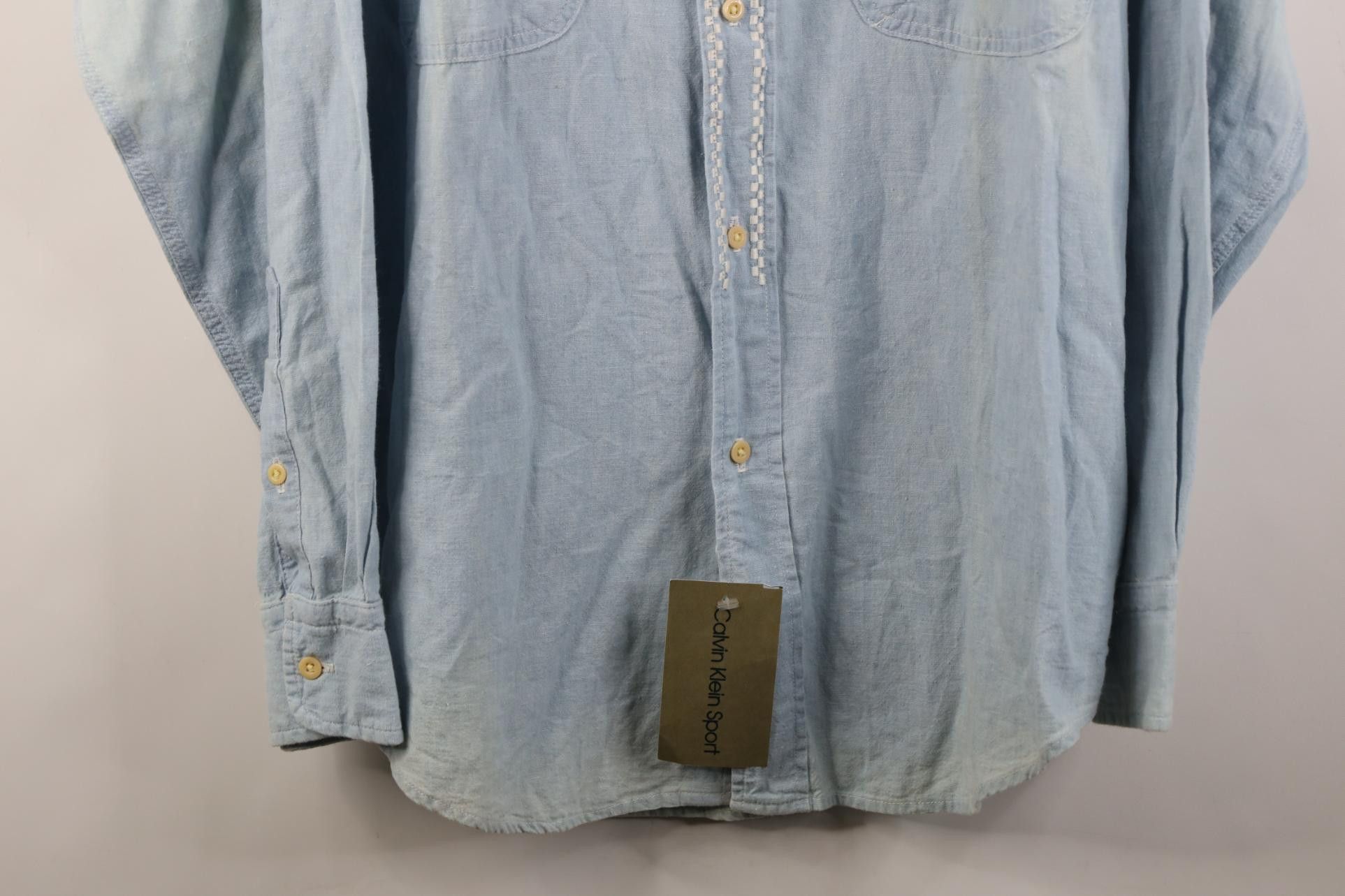 Calvin Klein Deadstock Vtg 90s Calvin Klein Workwear Button Shirt USA Size US L / EU 52-54 / 3 - 3 Thumbnail