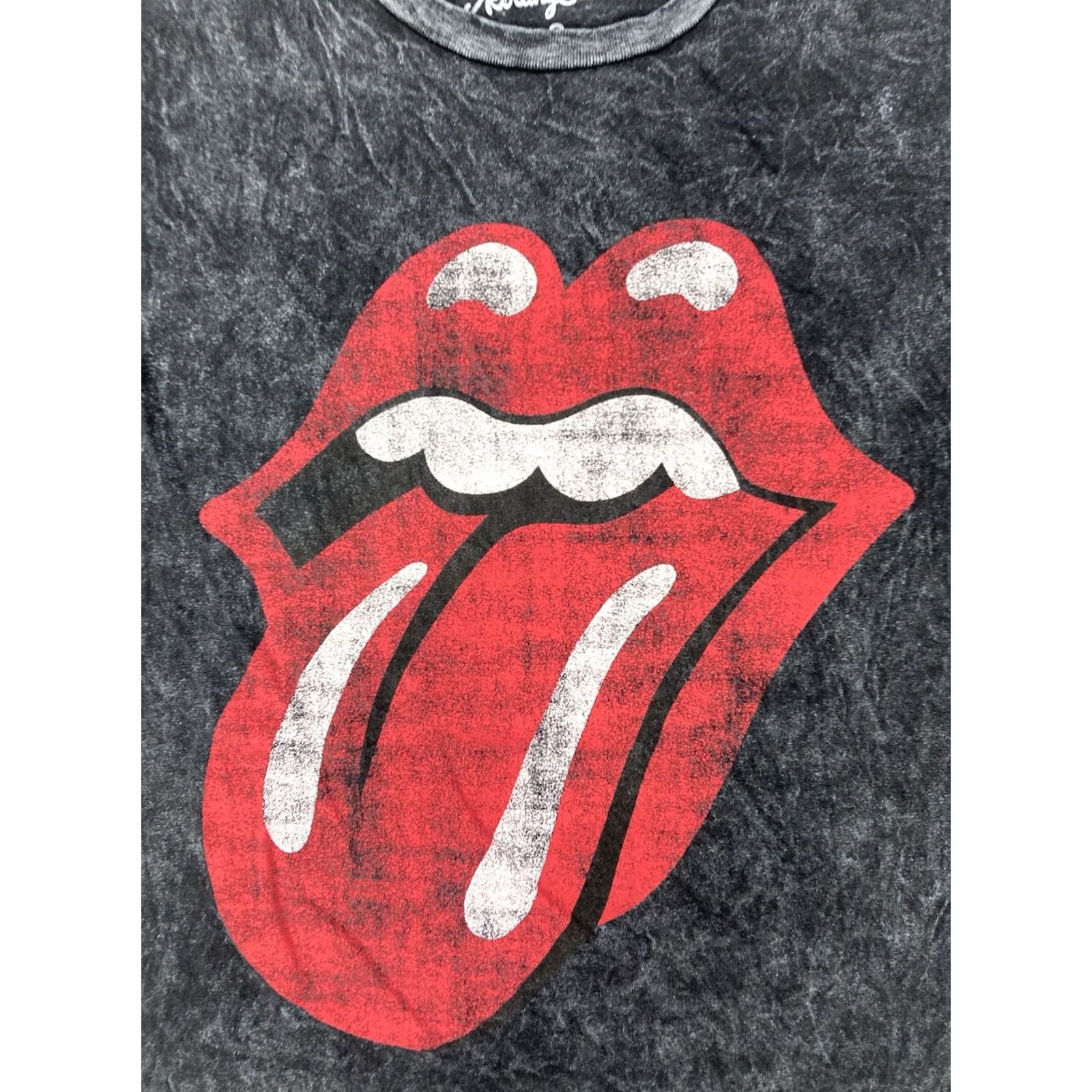 Vintage VINTAGE The Rolling Stones Graphic T-shirt Women Small Black Acid Wash Music Size S / US 4 / IT 40 - 2 Thumbnail