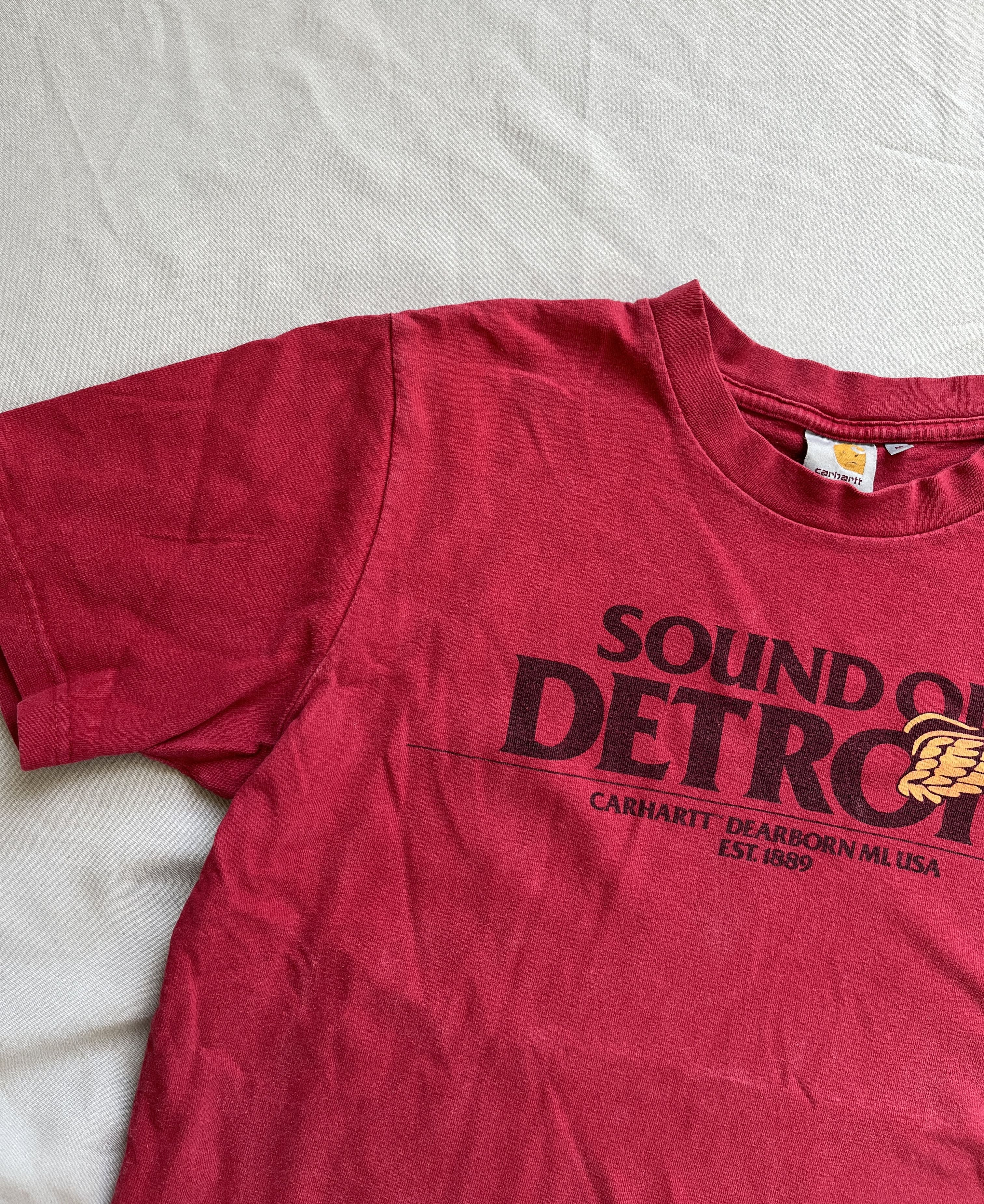 Carhartt Vintage Carhartt Sound Of Detroit Heavy Red T-shirt Size US M / EU 48-50 / 2 - 6 Thumbnail