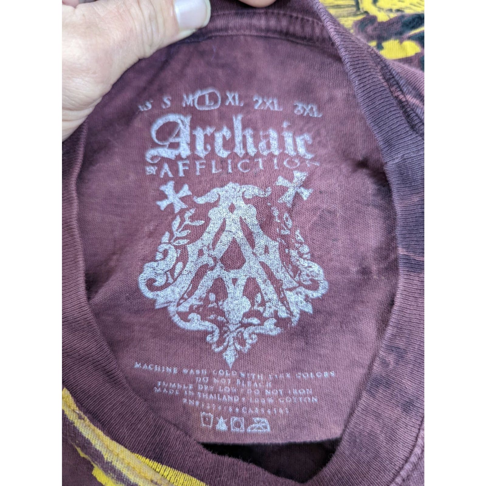 Affliction Archaic By Affliction Mens Shirt Sz Large Tie Dye Graphic Wings Double Sided T4S Size US L / EU 52-54 / 3 - 4 Thumbnail