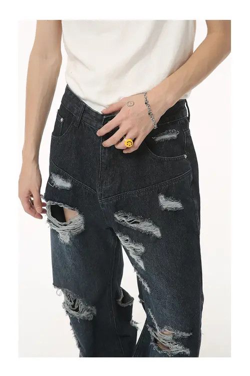 Jean American retro loose ripped high street hip-hop jeans Size US 32 / EU 48 - 4 Thumbnail