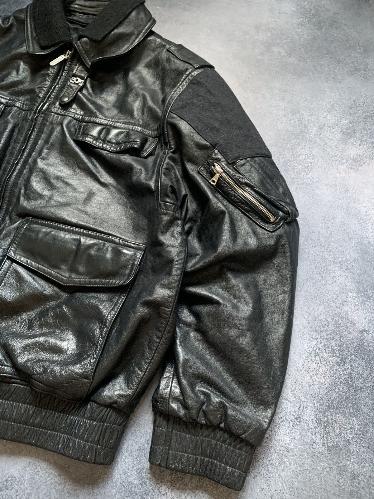 Hysteric Glamour Polizei Vintage OG German Leather Boxy Black Zip Jacket Rare Size US L / EU 52-54 / 3 - 11 Thumbnail