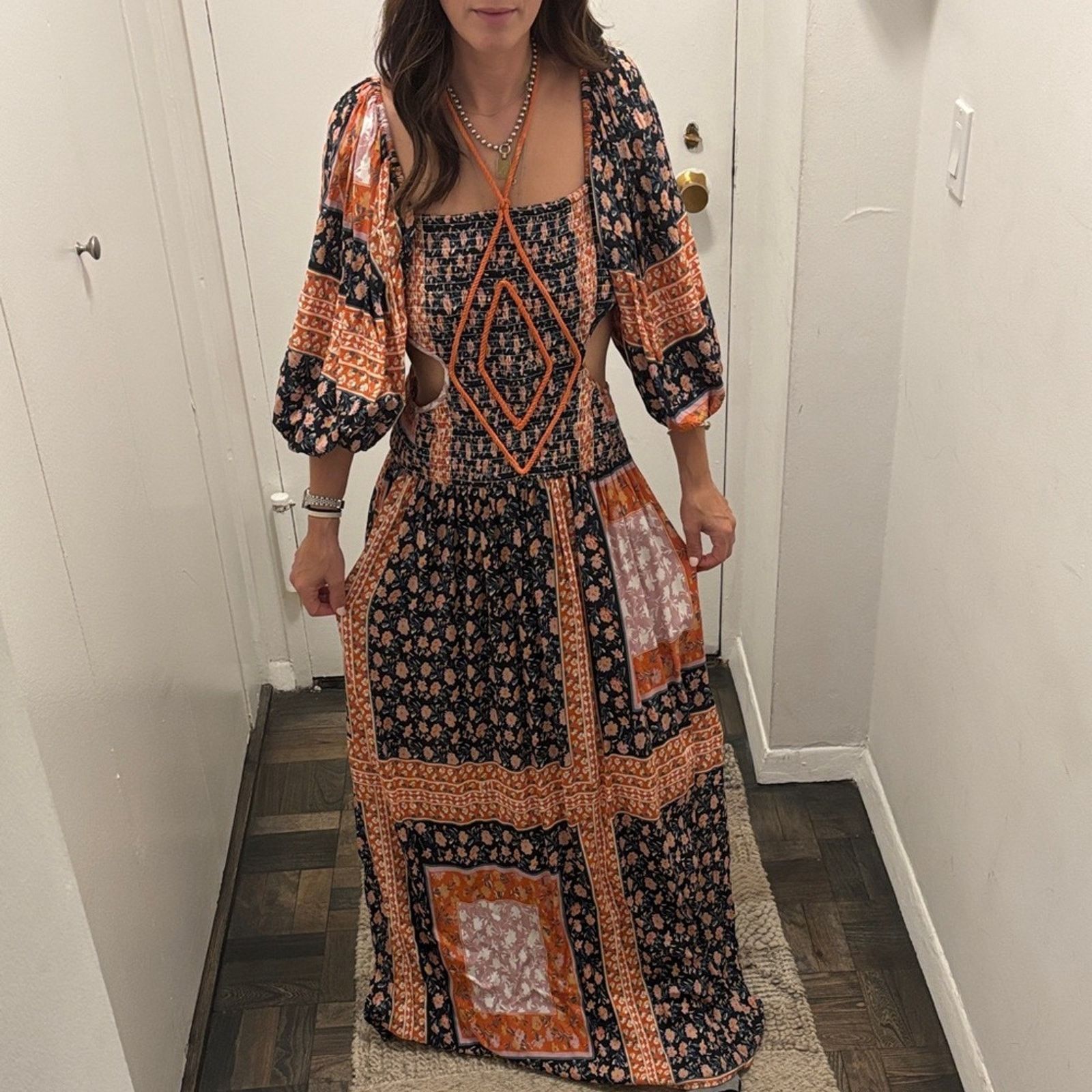 Other NWT Jen's Pirate Booty Black Orange Long Sleeve Dress L/XL Size L / US 10 / IT 46 - 1 Thumbnail