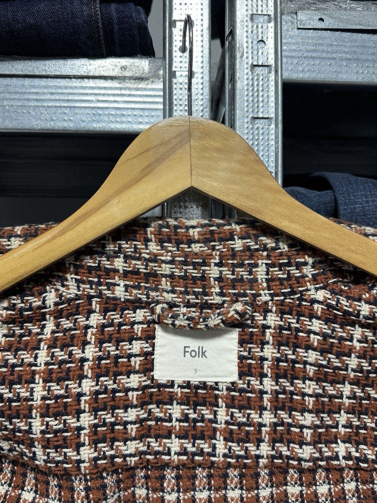 Folk Folk Arrow Overshirt Shacket Chore Jacket Thick Knit Wool Size US M / EU 48-50 / 2 - 7 Thumbnail
