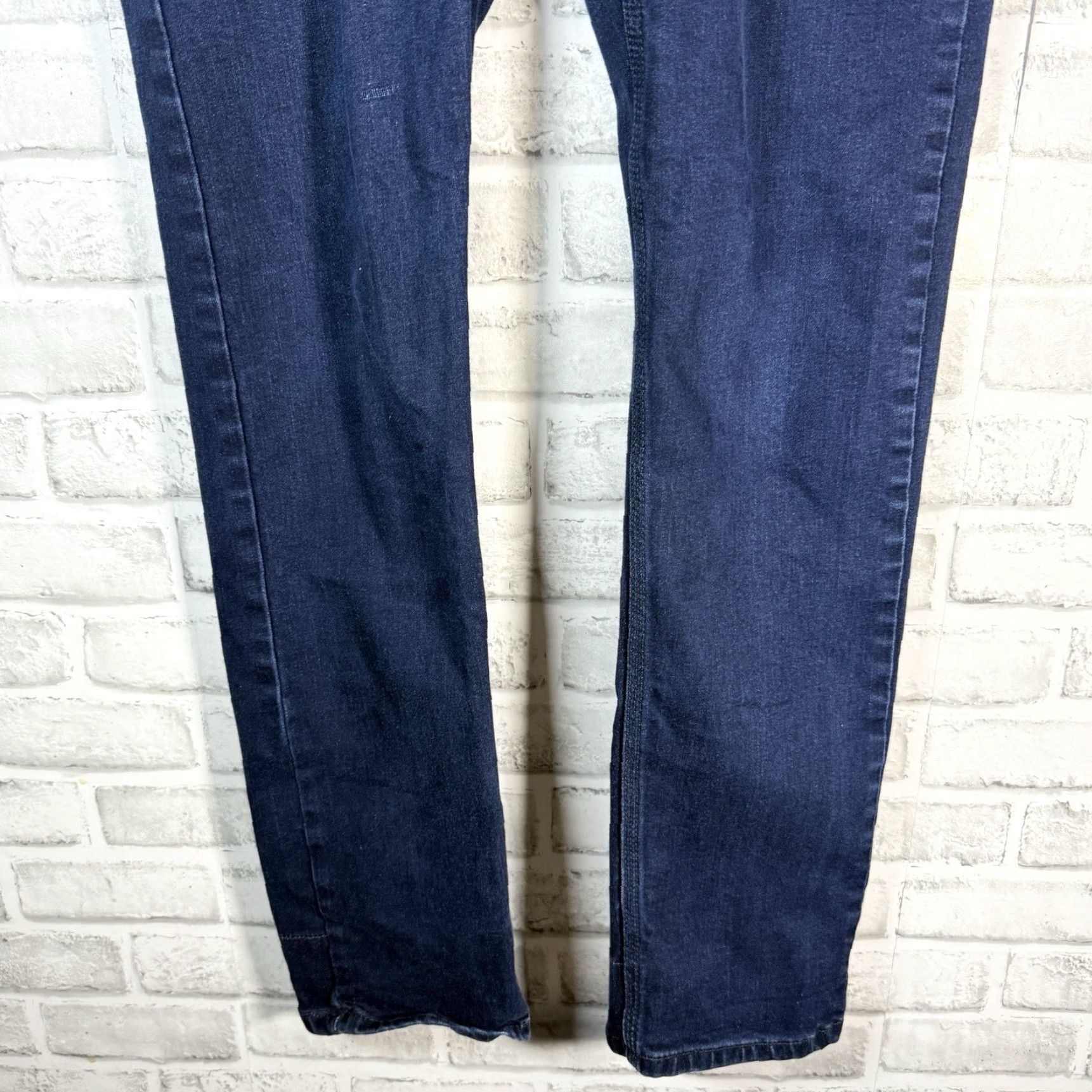 Vintage Meridian Line Jeans Slim Dark Blue Organic Cotton Blend Mens 33x31 Slimming Straight Jeans Mens Size US 33 - 3 Thumbnail
