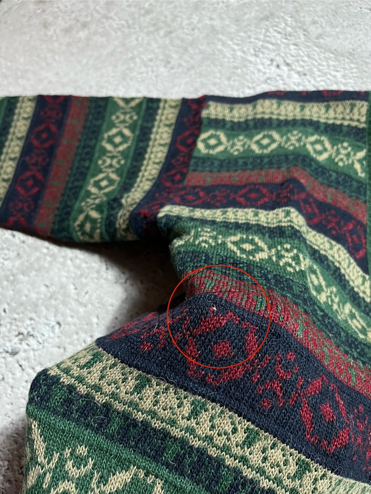 Lacoste × Vintage Vtg Lacoste Fair Isle Knit Cardigan Green Red Alpaca Wool Size US L / EU 52-54 / 3 - 7 Thumbnail