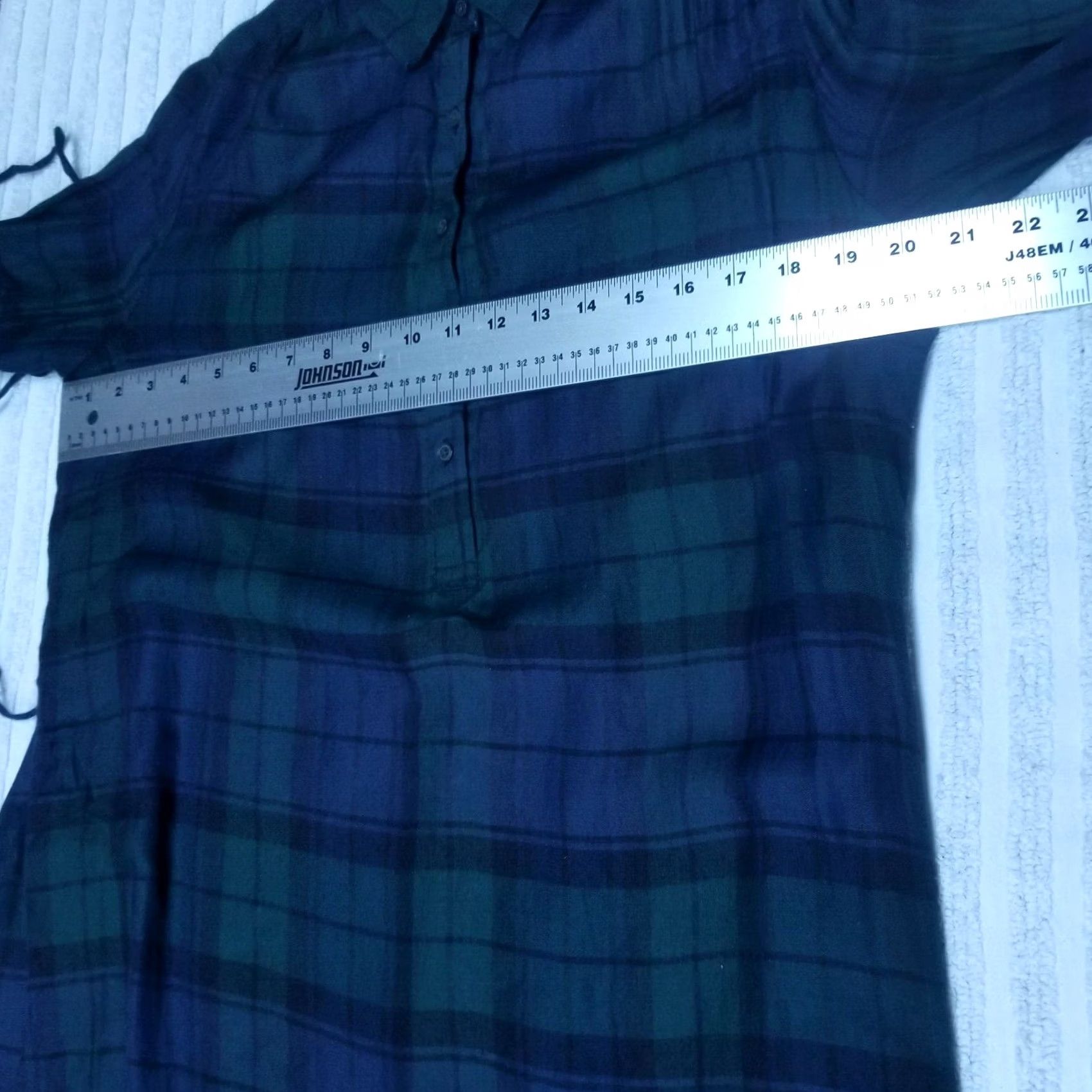 Loft VINTAGE Loft Womens Medium Straight Long Sleeve Belted Dress Button Up Plaid Blue Casual Size M / US 6-8 / IT 42-44 - 4 Thumbnail