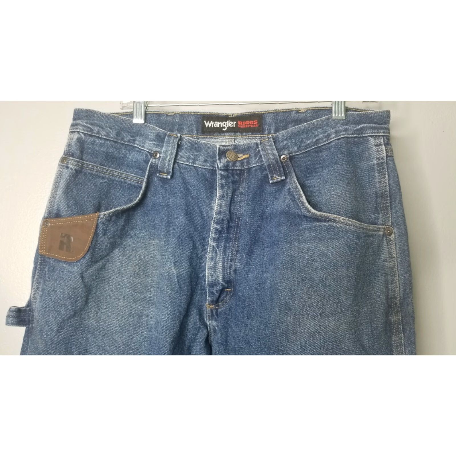 Wrangler Riggs Wrangler Jeans Denim Blue 34x34 Workwear Mens Regular Fit Pocket 34in Zip Fly Blue Denim Size US 34 / EU 50 - 2 Thumbnail