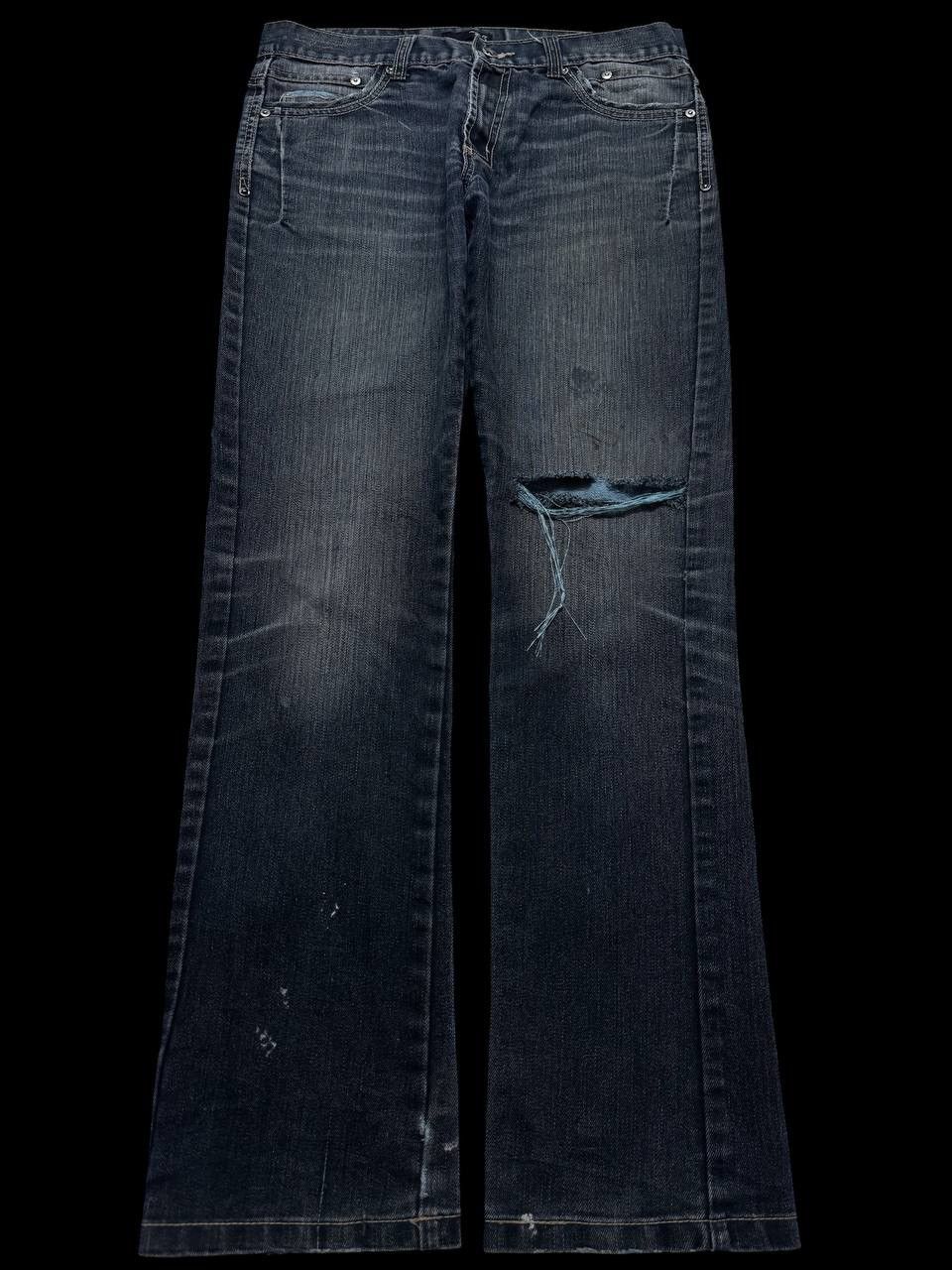 Japanese Brand GRUNGE CRAZY Japanese Thrashed Distressed Slim Skinny Jean Size US 33 - 1 Thumbnail