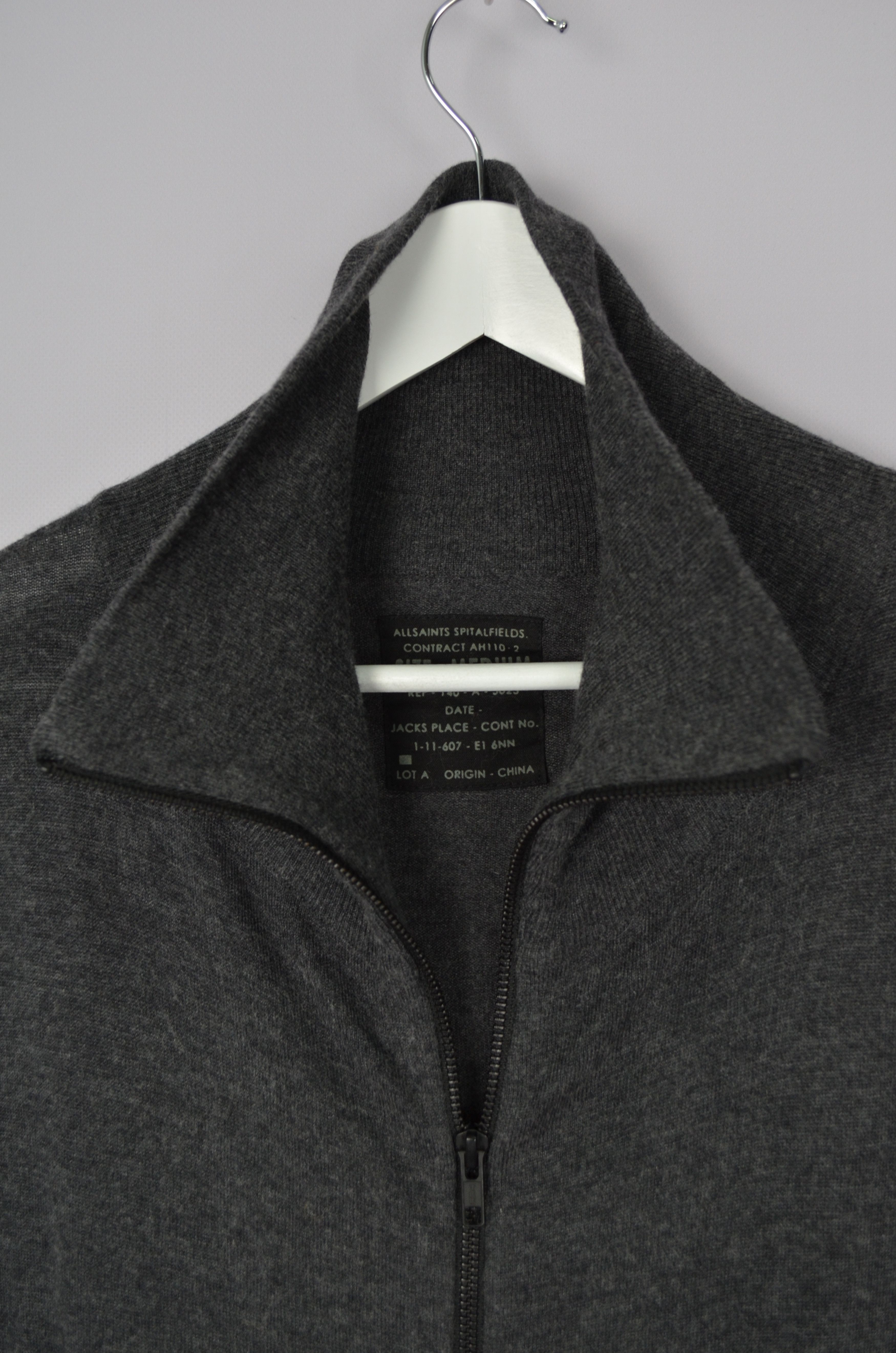 Allsaints × Designer All Saints Classic Trait ZipUp Viscose Nylon Cardigan Jumper Size US M / EU 48-50 / 2 - 5 Thumbnail