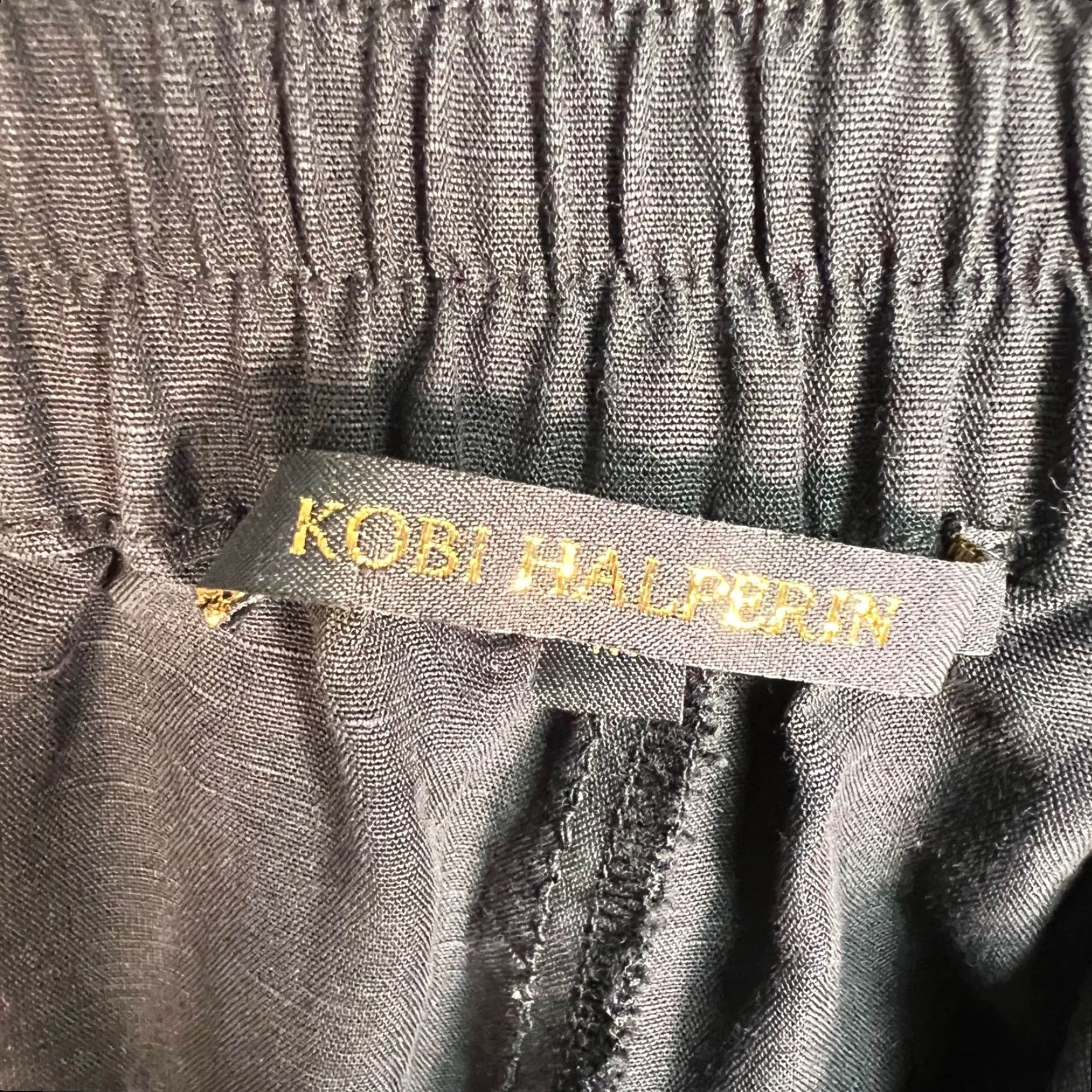 KOBI HALPERIN Kobi Halperin Womens Pants Wide-Leg Linen-Blend Black Medium Cropped High Rise Inseam 26 in Size 32" / US 10 / IT 46 - 3 Thumbnail