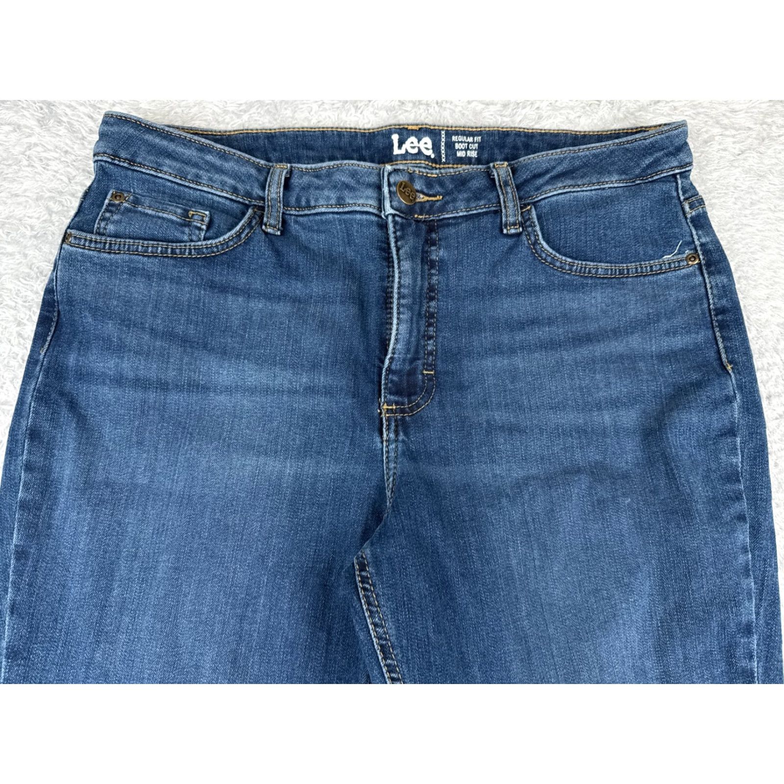 Lee Lee Jeans Womens 14 Blue Denim Bootcut Mid Rise Regular Fit 34x31 Cotton Blend Adv Size 36" / US 14 / IT 50 - 4 Thumbnail