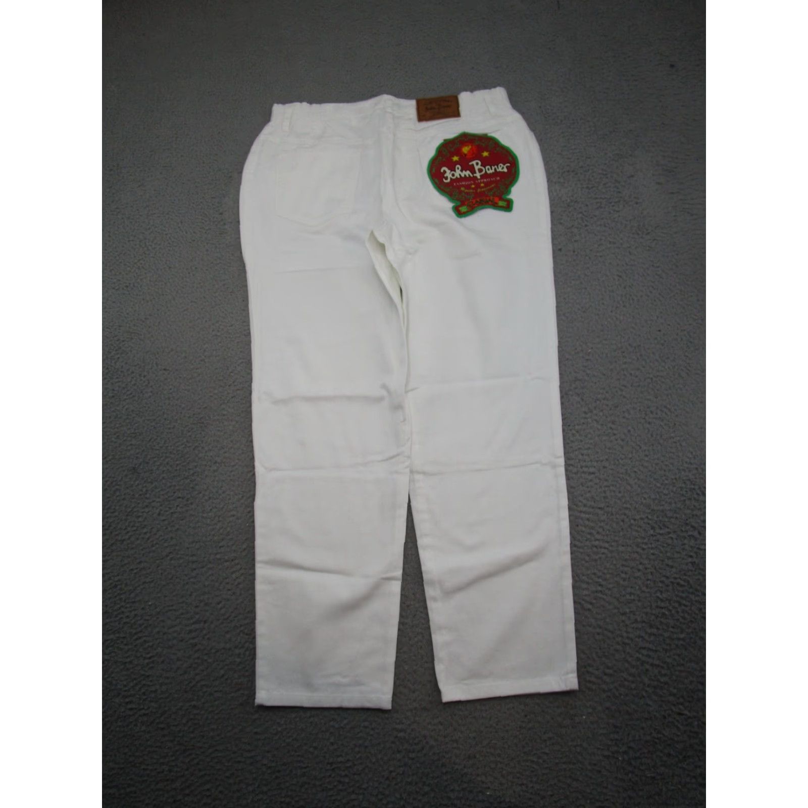 Denime VINTAGE 90s John Baner White Denim Jeans Women's Plus Size 18 Elastic Waist Straight Denim Jeans Womens, 90s Theme Size 40" / US 18 - 4 Thumbnail