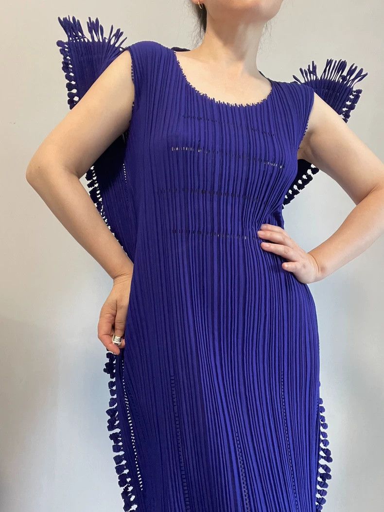 Issey Miyake Issey Miyake Blue main line dragon beard dress Size M / US 6-8 / IT 42-44 - 3 Thumbnail