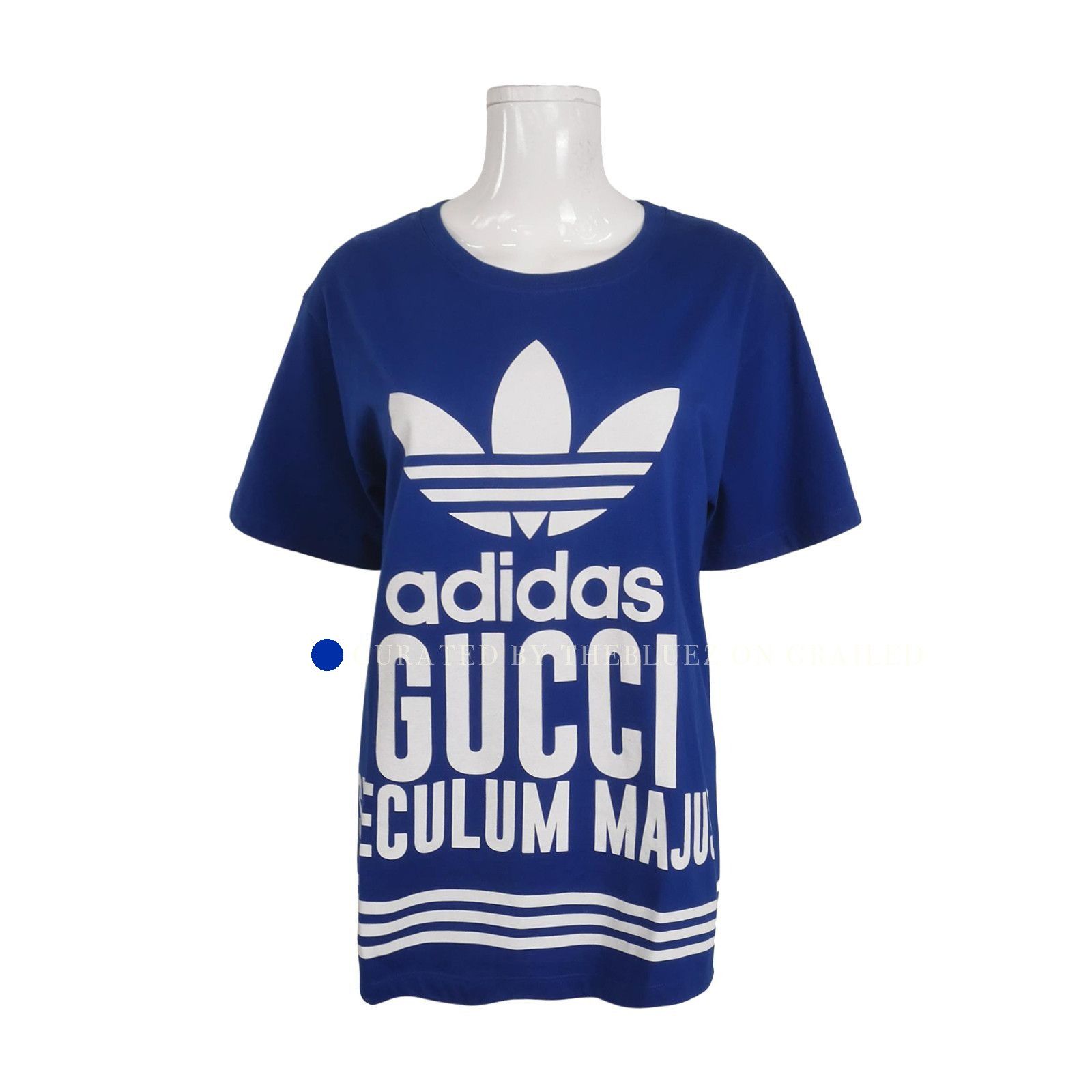 Gucci Stylish Blue Logo Graphic T-Shirt Size US XS / EU 42 / 0 - 1 Thumbnail