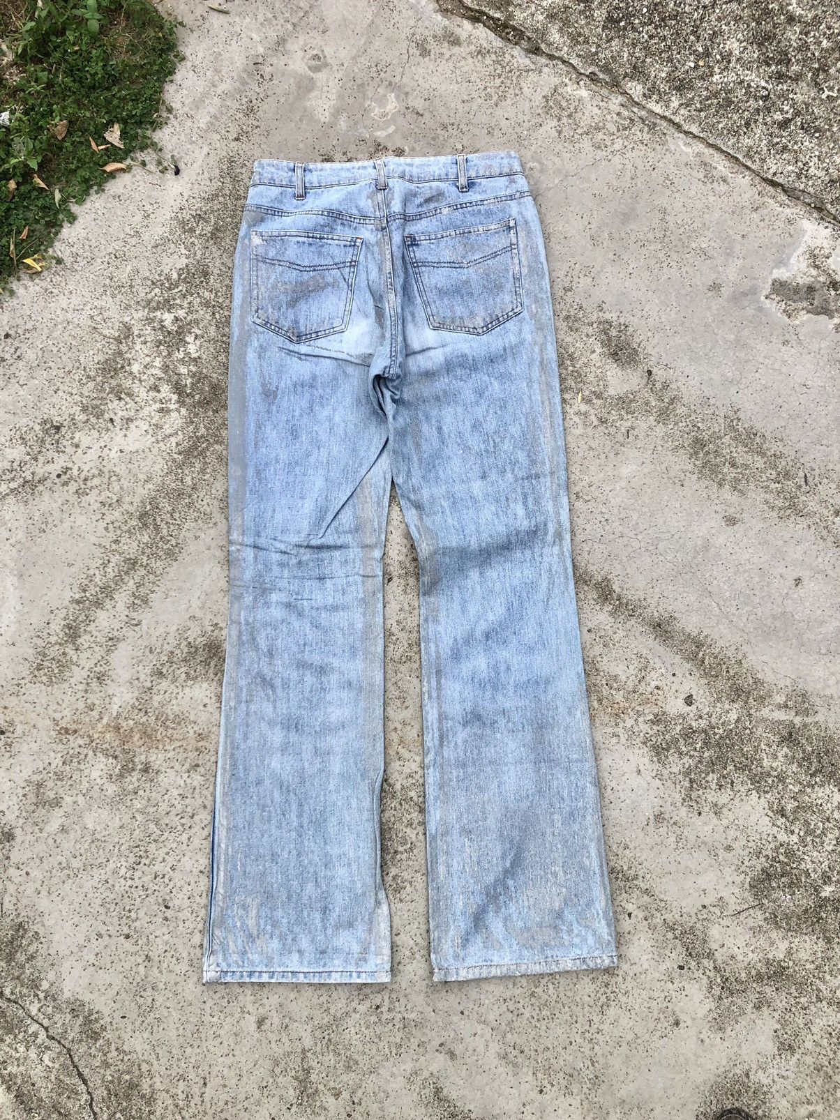 If Six Was Nine FLARED⚡️⚡️PAINTED SILVER JEANS BY LINDSTORM Size 27" / US 4 / IT 40 - 6 Thumbnail