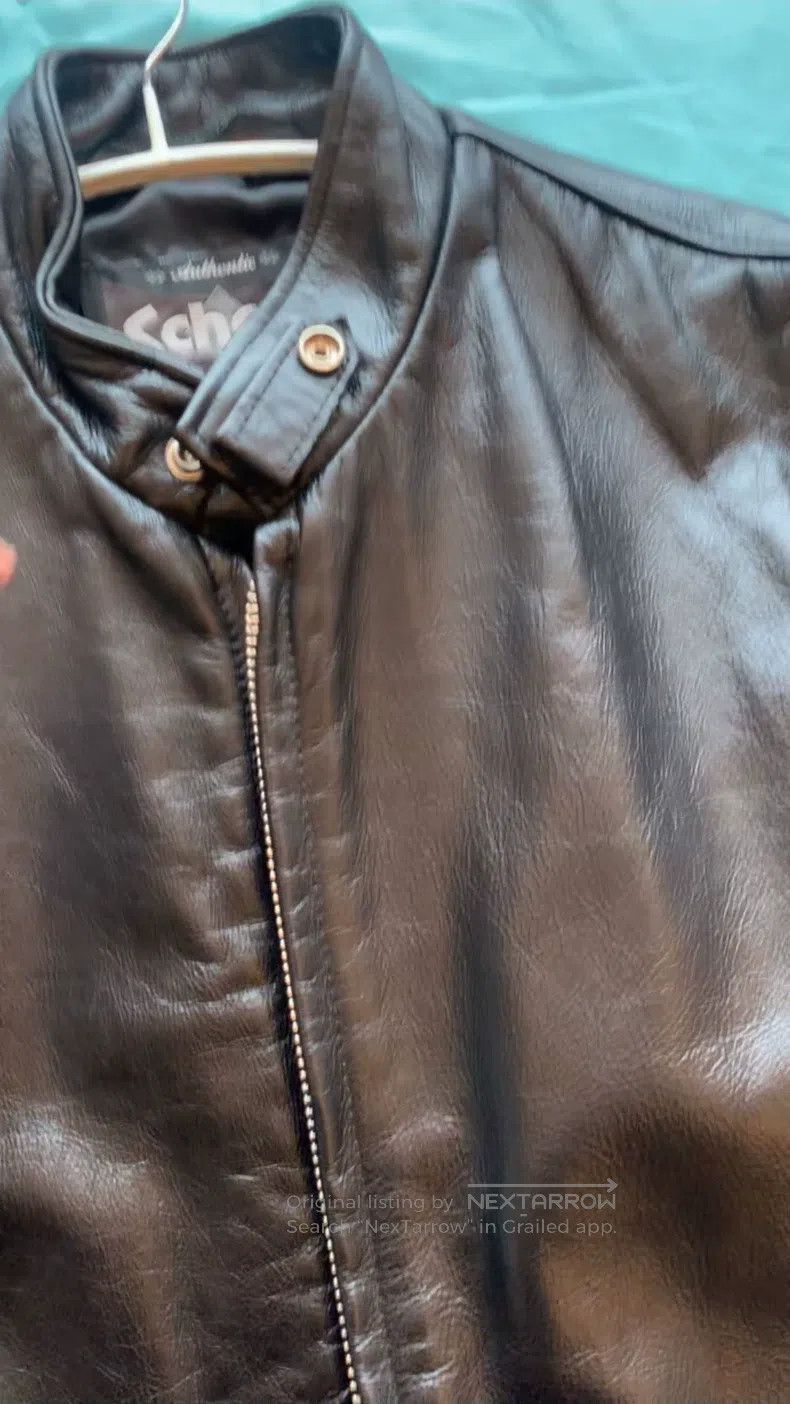 Schott Schott 654 wax cowhide leather coat Size US L / EU 52-54 / 3 - 1 Thumbnail