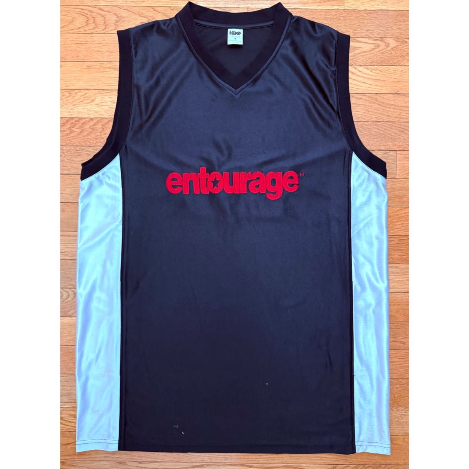 Vintage VTG HBO Entourage promo basketball Jersey shirt Mens XL White Cotton Crew Neck Long Sleeve T-Shirt Alore Vintage TV Show Size US XL / EU 56 / 4 - 2 Thumbnail