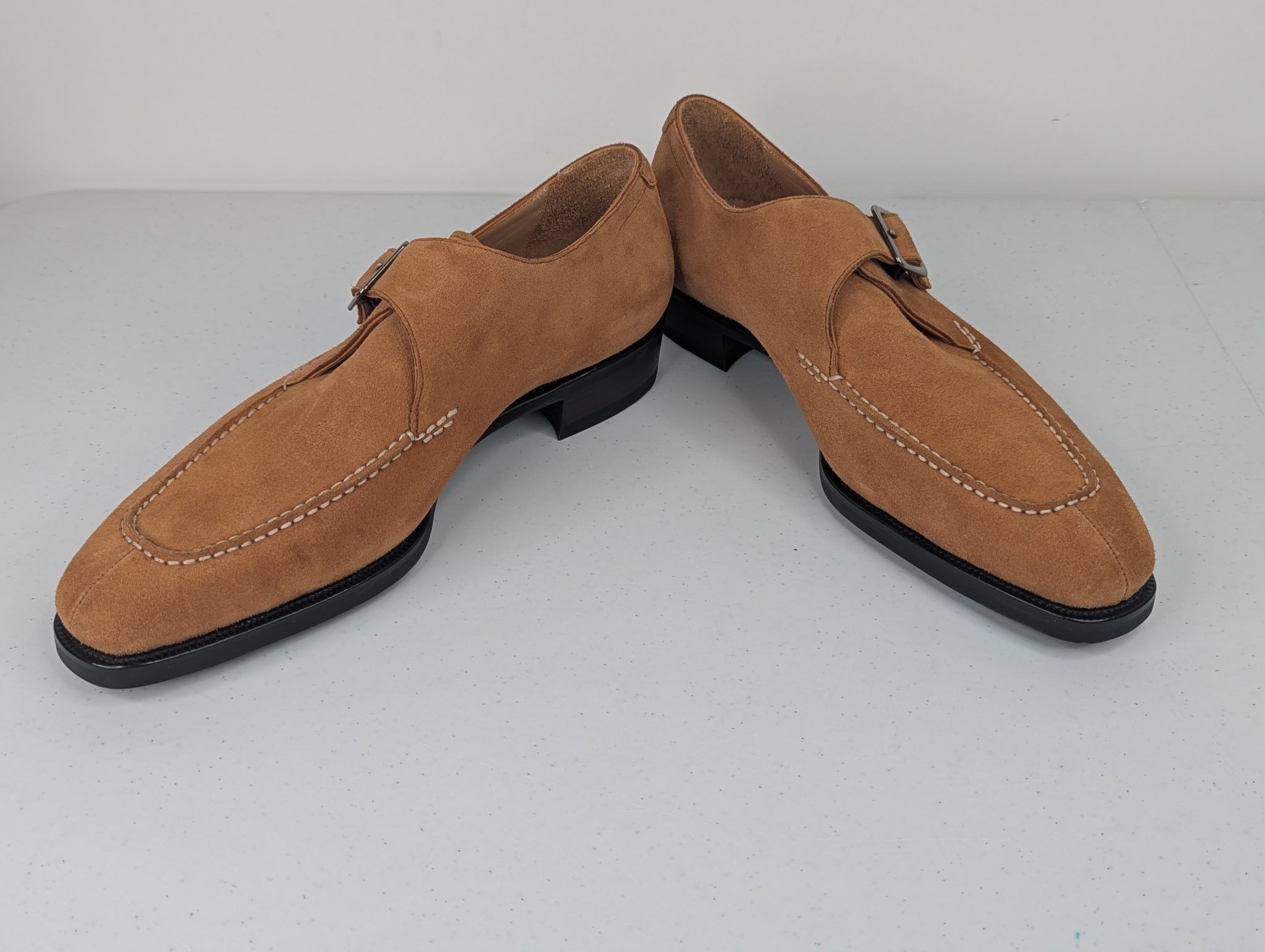Other Yearn Shoemaker Single Monk Strap Suede Brown Shoes 8-8.5 Size US 8.5 / EU 41-42 - 2 Thumbnail