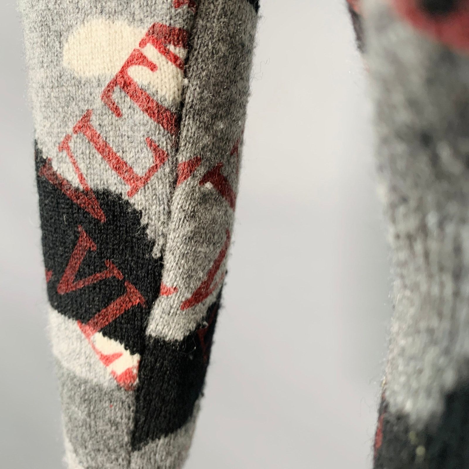 Valentino Size S Grey Black White Knit Camouflage Logo Cashmere Size US S / EU 44-46 / 1 - 4 Thumbnail