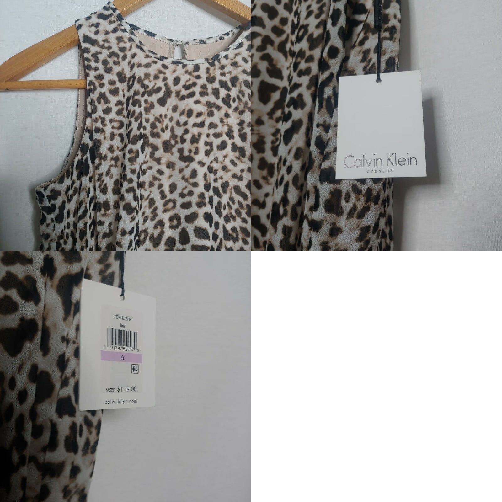 Calvin Klein Calvin Klein Shift Dress Sleeveless Leopard Print 6 Beige/Brown Womens Vintage No (if needed) Size M / US 6-8 / IT 42-44 - 8 Thumbnail