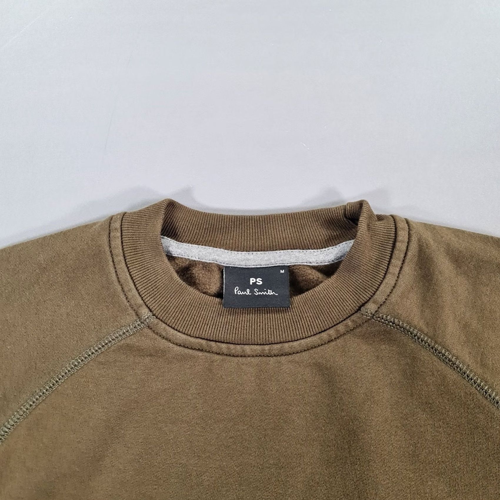 Paul Smith Paul Smith Mens Sweatshirt Khaki Green M Cotton Crew Neck Long Sleeve Fleece Logo Pullover Size US M / EU 48-50 / 2 - 2 Thumbnail