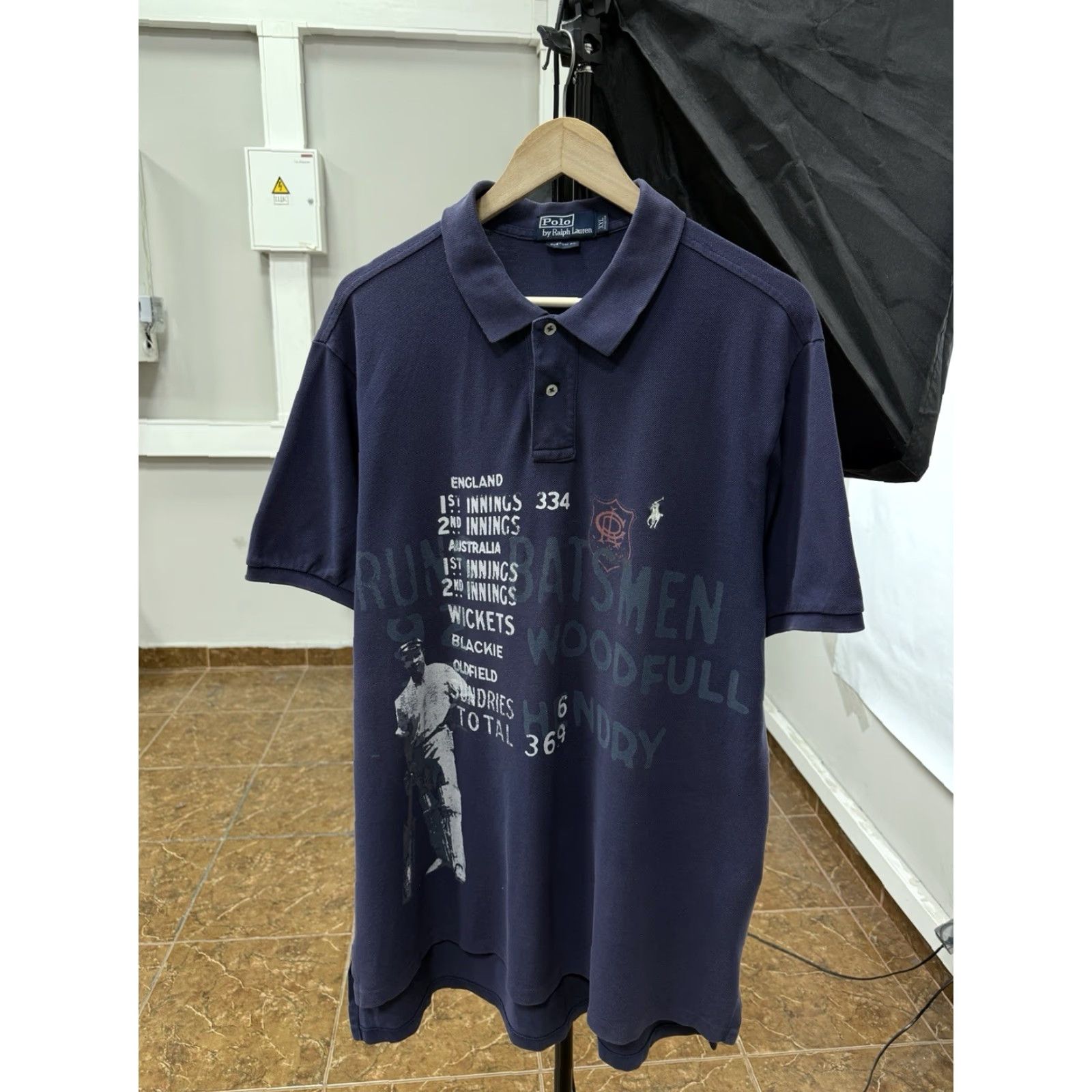 Ralph Lauren VINTAGE Polo Ralph Lauren Cricket Polo T-Shirt 90s Dark Blue XXL Mens Polo Ralph Lauren Shirt 90s Vintage Size US XXL / EU 58 / 5 - 2 Thumbnail