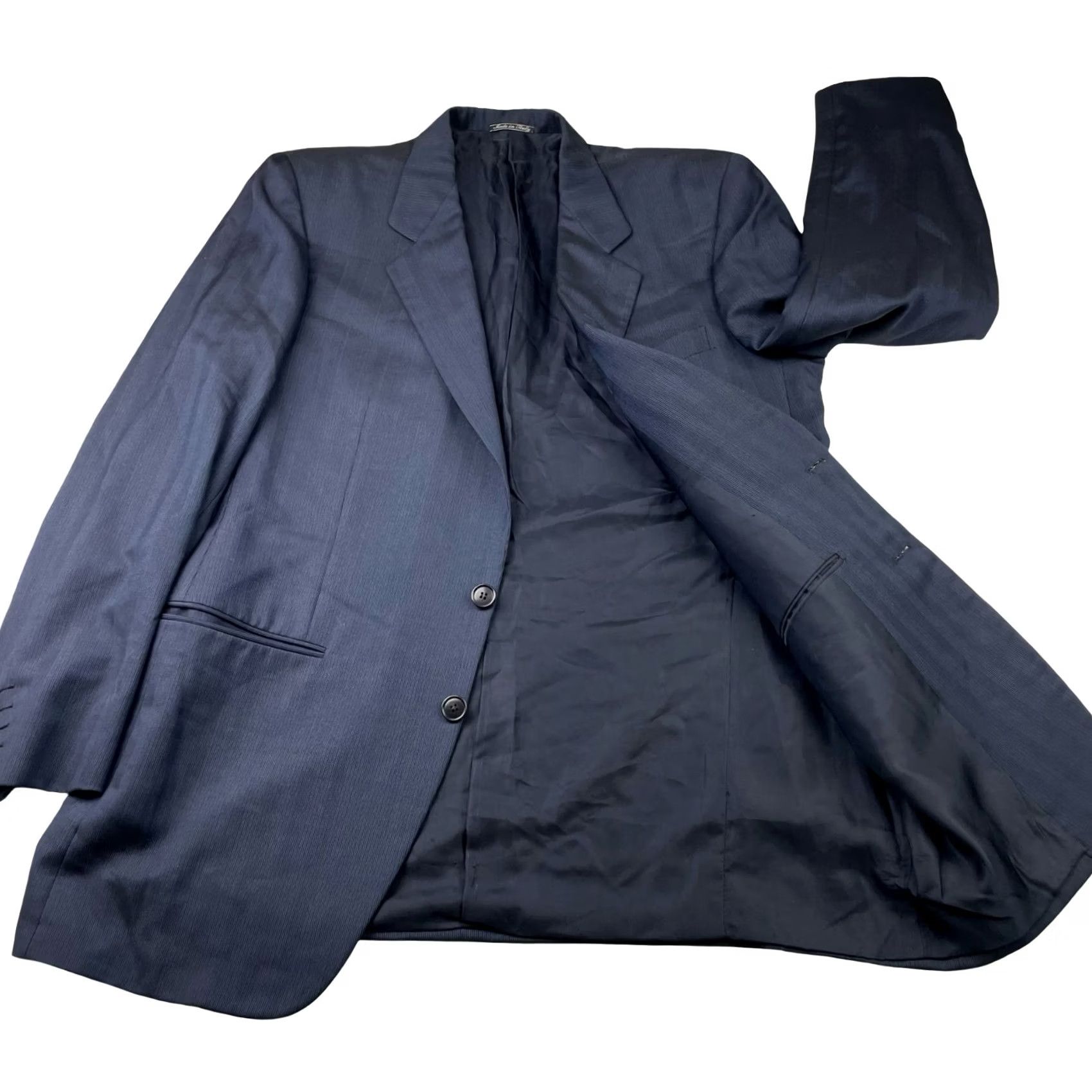 Ermenegildo Zegna VINTAGE Ermenegildo Zegna Blazer Men’s Wool/Silk 2-Button Navy Blue 42R US Italy Striped Jacket Coat Regular Mens Size 42R - 3 Thumbnail
