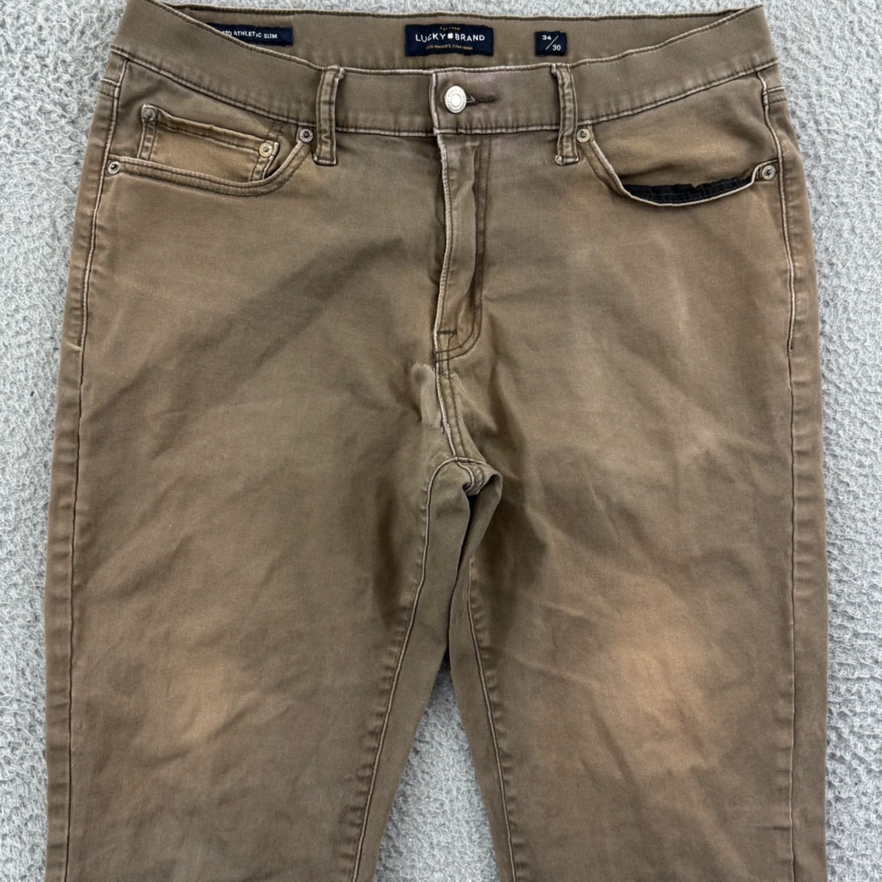 Lucky Brand Lucky Brand Pants Mens 34x30 Athletic Straight Khaki Chino 410 Preppy Zip Pocket 5 Size US 34 / EU 50 - 3 Thumbnail