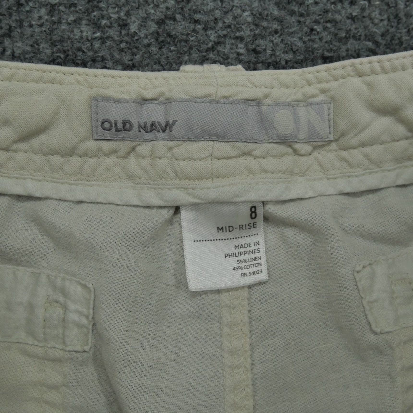 Old Navy Old Navy Cargo Pants Womens 8 Cream White Cropped Cotton Linen Blend Y2K Size 30" / US 8 / IT 44 - 4 Thumbnail