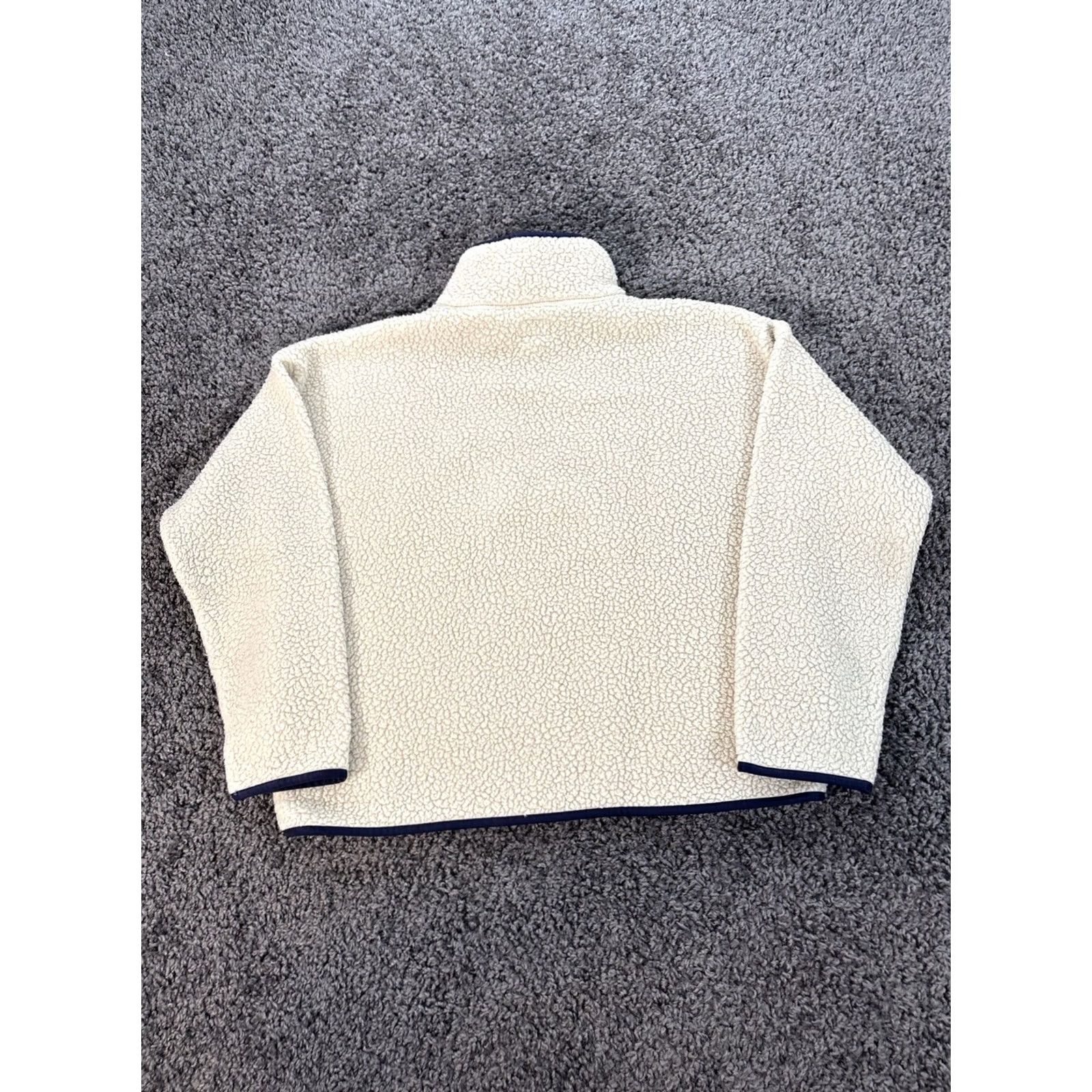 J.Crew J. Crew Nordic Sherpa Fleece Half Zip Pullover Mens M Ivory Deep Pile Jacket Size US M / EU 48-50 / 2 - 5 Thumbnail