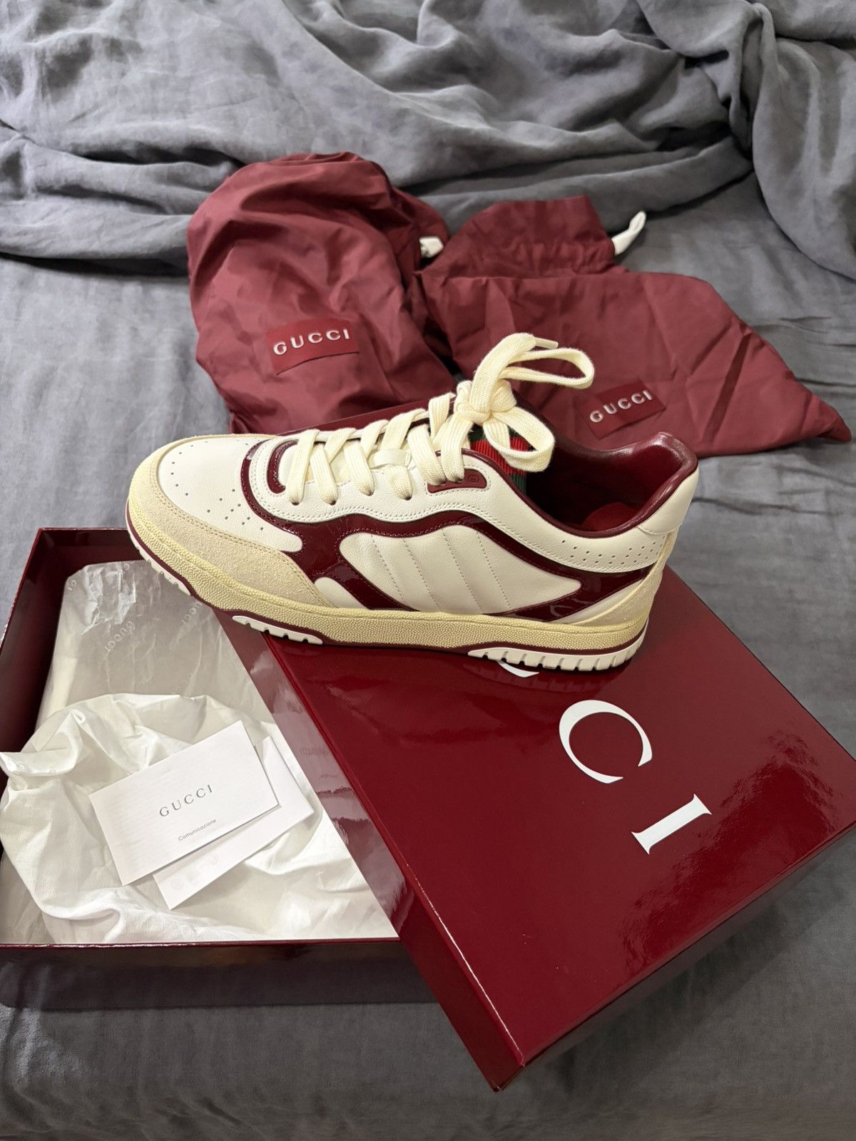 Gucci Gucci Re-Web Sneaker 'White Rosso Ancora' Size US 8 / EU 41 - 2 Thumbnail