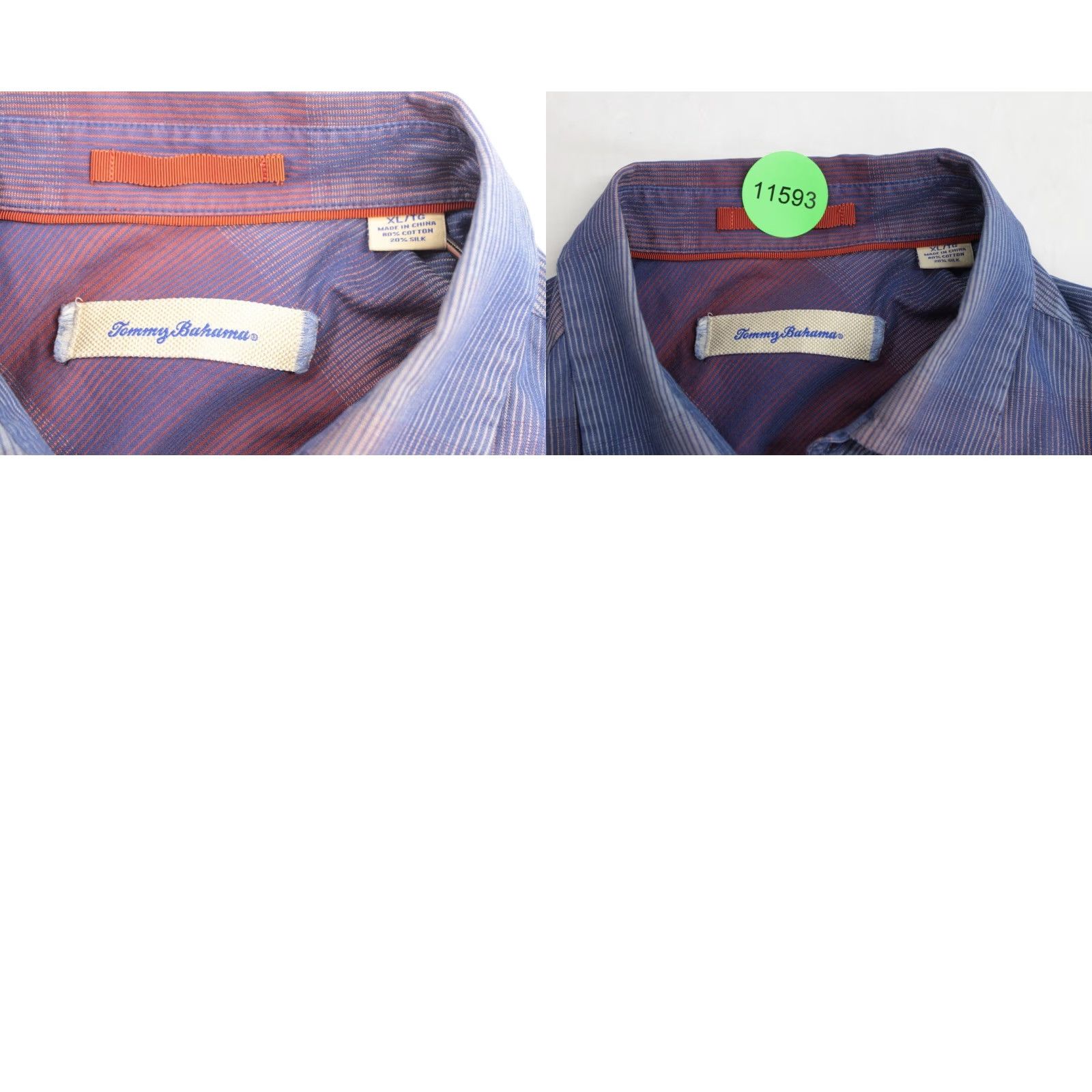 Tommy Bahama VINTAGE Tommy Bahama Shirt Mens XL Cotton Silk Blend Blue Red Striped Subtle Plaid Print Size US XL / EU 56 / 4 - 8 Thumbnail