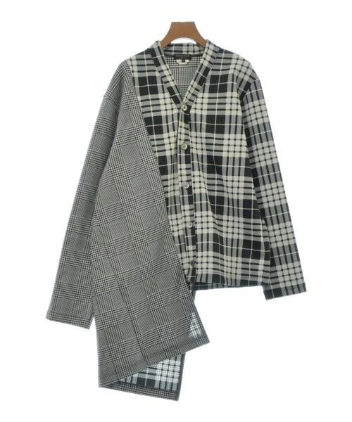 Comme des Garcons Homme Plus Shirt Check Polyester Button Up Uneven Hem Black x White Size US S / EU 44-46 / 1 - 1 Thumbnail