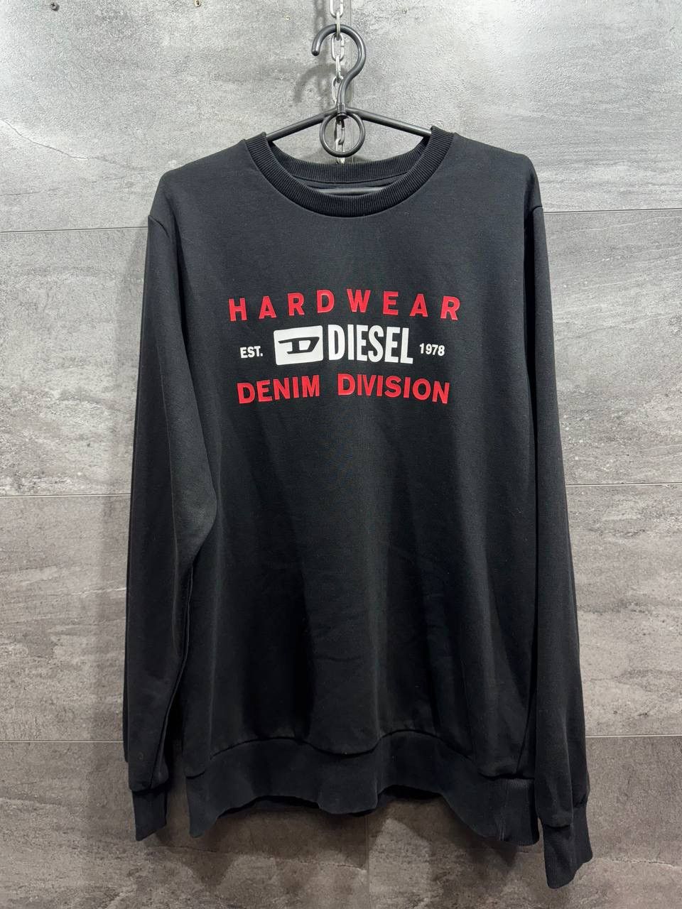 DIESEL Men’s Crew Neck Sweatshirt Black Denim Division