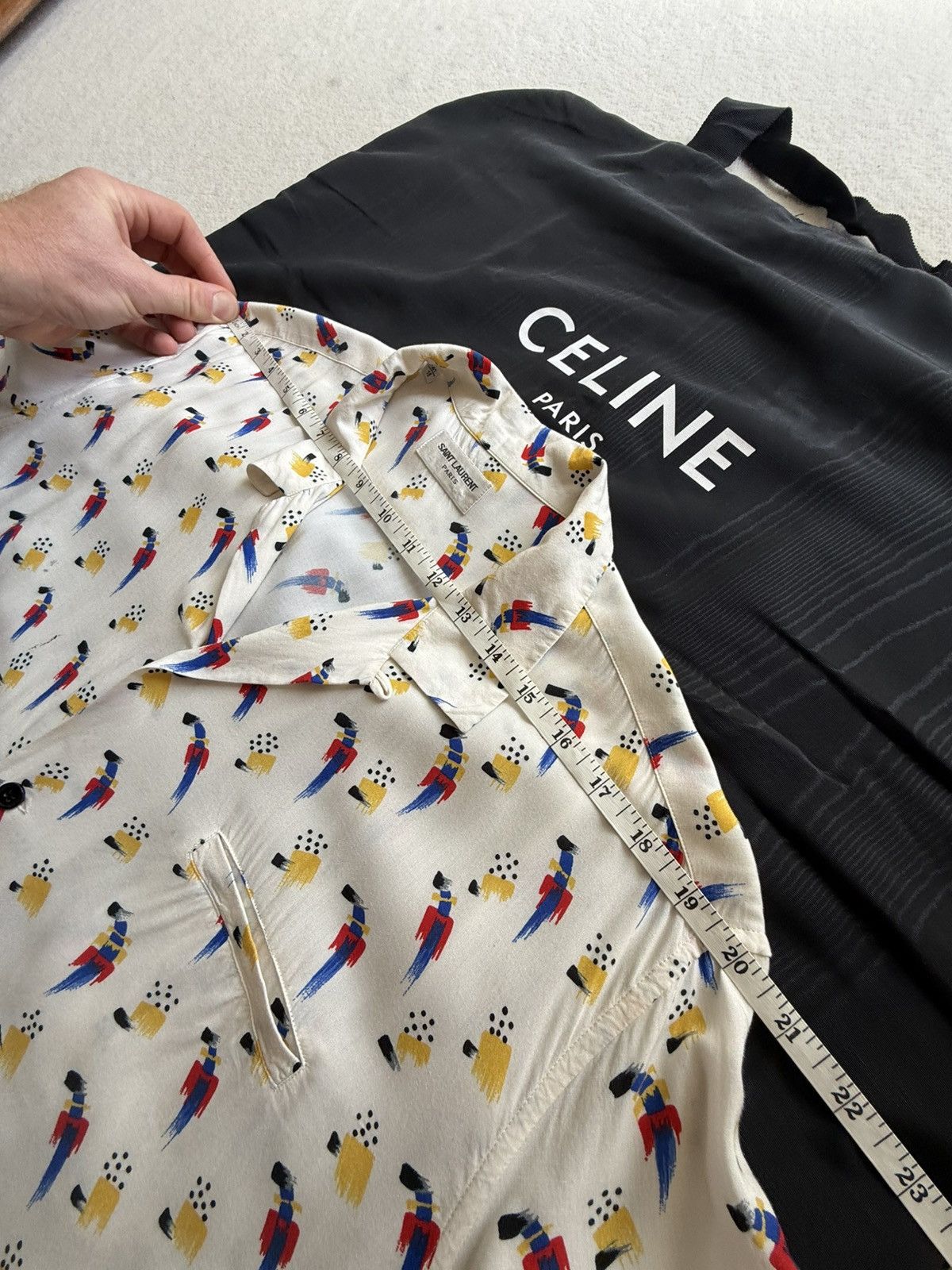 Saint Laurent Paris SS22 Saint Laurent parrot Hawaiian shirt bowling 41 grail Size US L / EU 52-54 / 3 - 7 Thumbnail