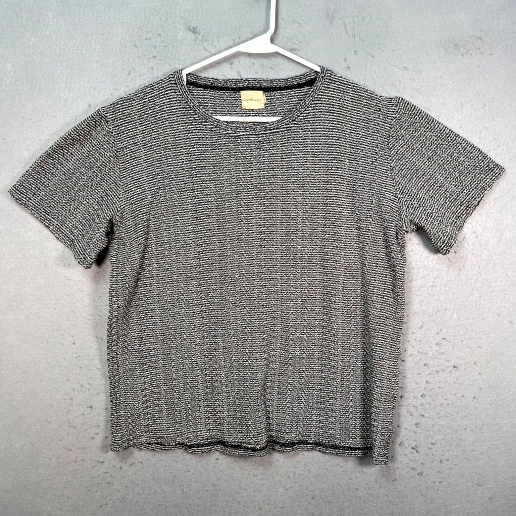 Vintage Martine And Juan T-Shirt Knit Cotton Gray Short Sleeve Crew Neck Peruvian Made In Peru Womens Size S Size US S / EU 44-46 / 1 - 2 Thumbnail
