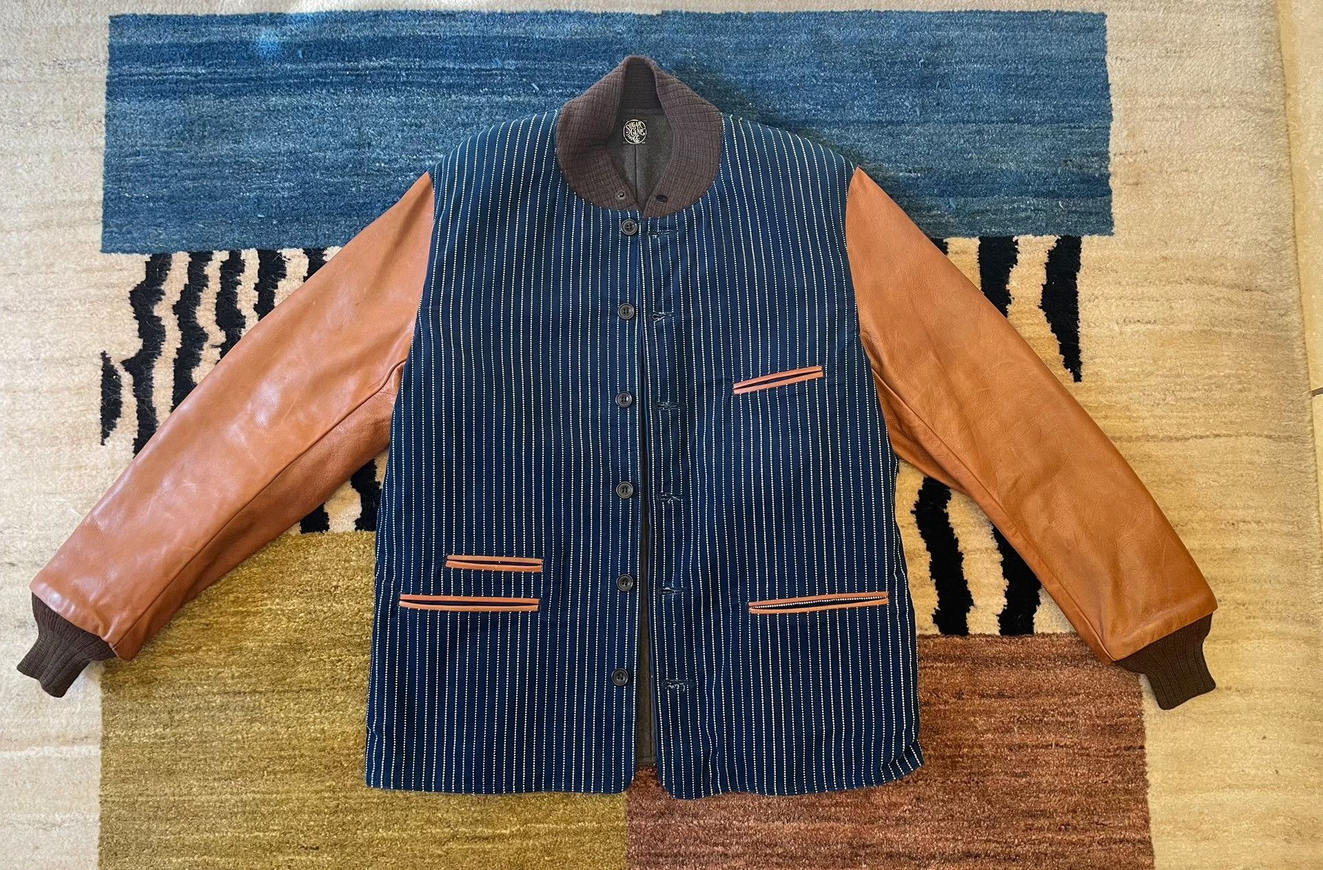 Sugar Cane Sugar Cane Horsehide Sleeve Wool Jacket Size US XL / EU 56 / 4 - 1 Thumbnail