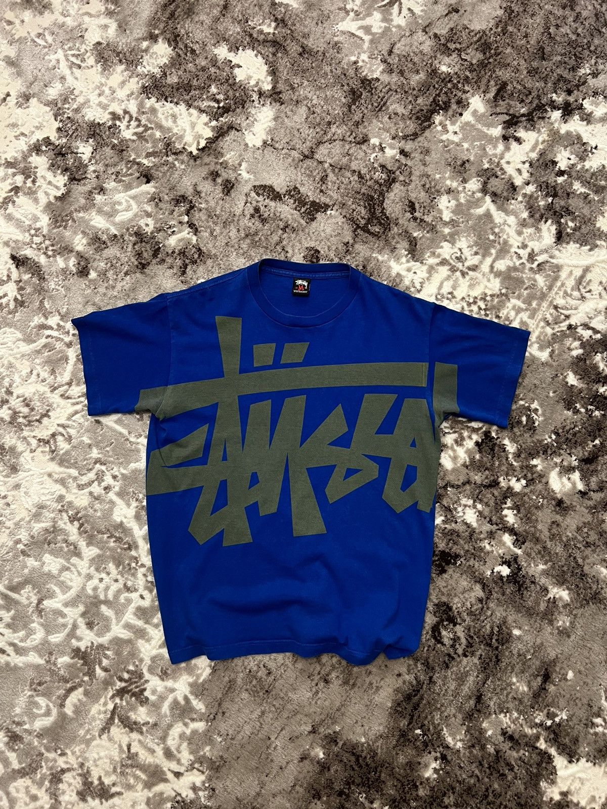 Stussy Vintage Overprint Blue T shirt