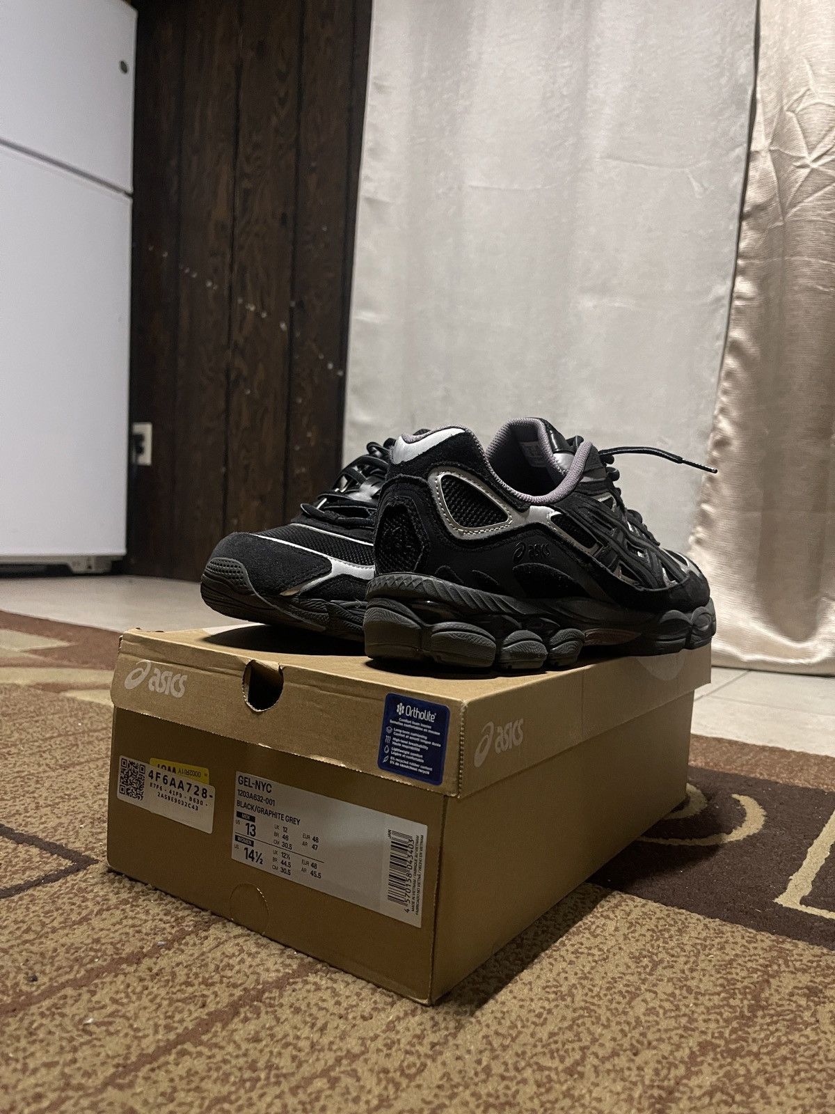 Asics Asics- Gel NYC 'Black Graphite Grey Purple' Size US 13 / EU 46 - 1 Thumbnail