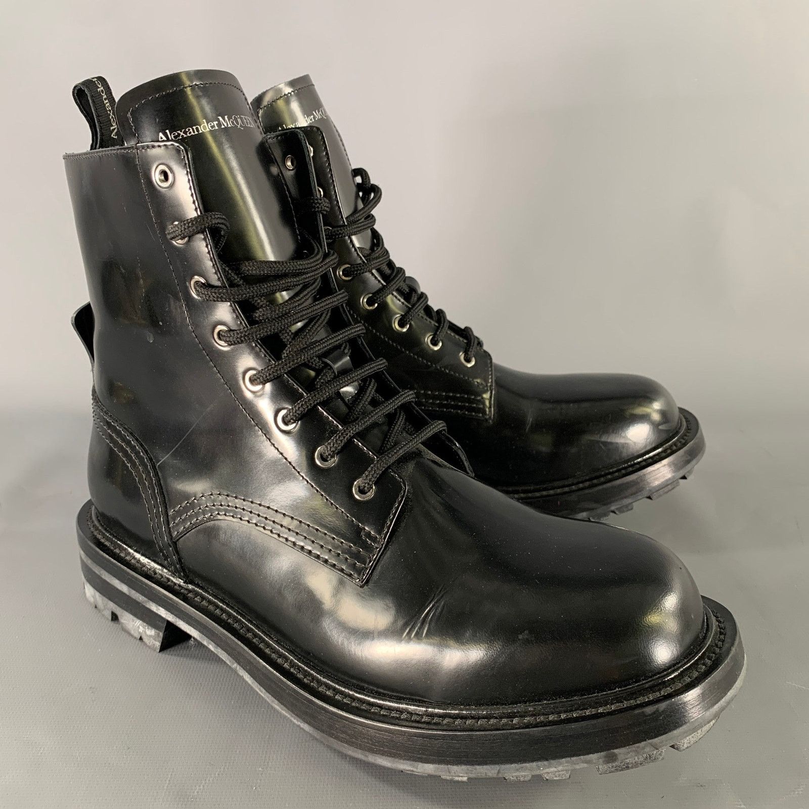 Alexander McQueen ALEXANDER MCQUEEN Size 8.5 Black Leather Lace Up Boots Size US 8.5 / EU 41-42 - 1 Thumbnail