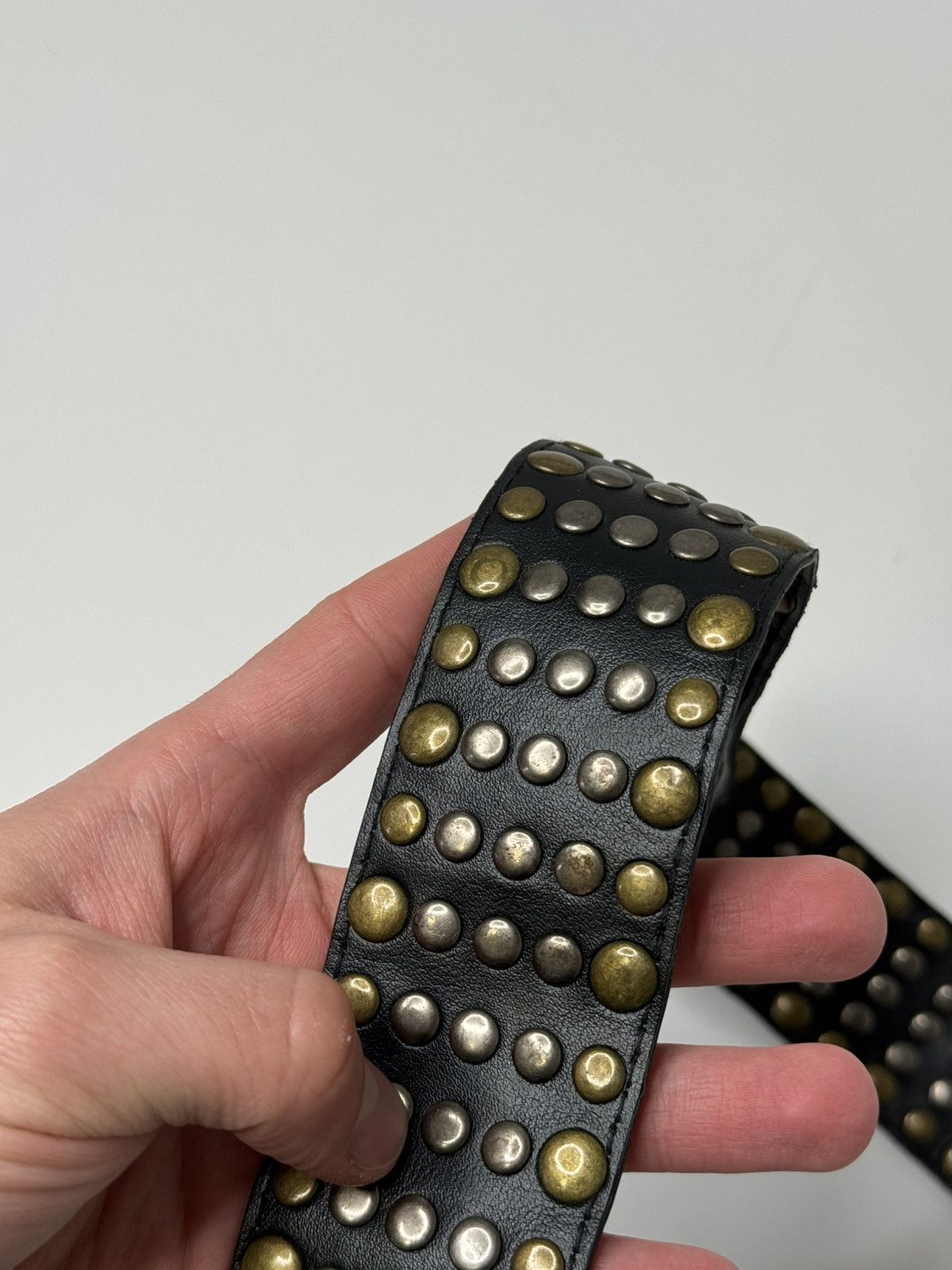Vintage Vintage avant garde black leather studded belt swag if6was9 Size ONE SIZE - 5 Thumbnail