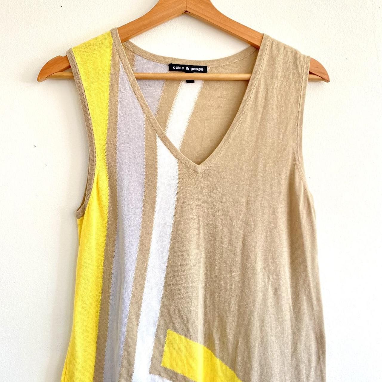 Other CABLE & GAUGE YELLOW CREAM MEDIUM MINI ASYMMETRICAL DRESS Size M / US 6-8 / IT 42-44 - 4 Thumbnail