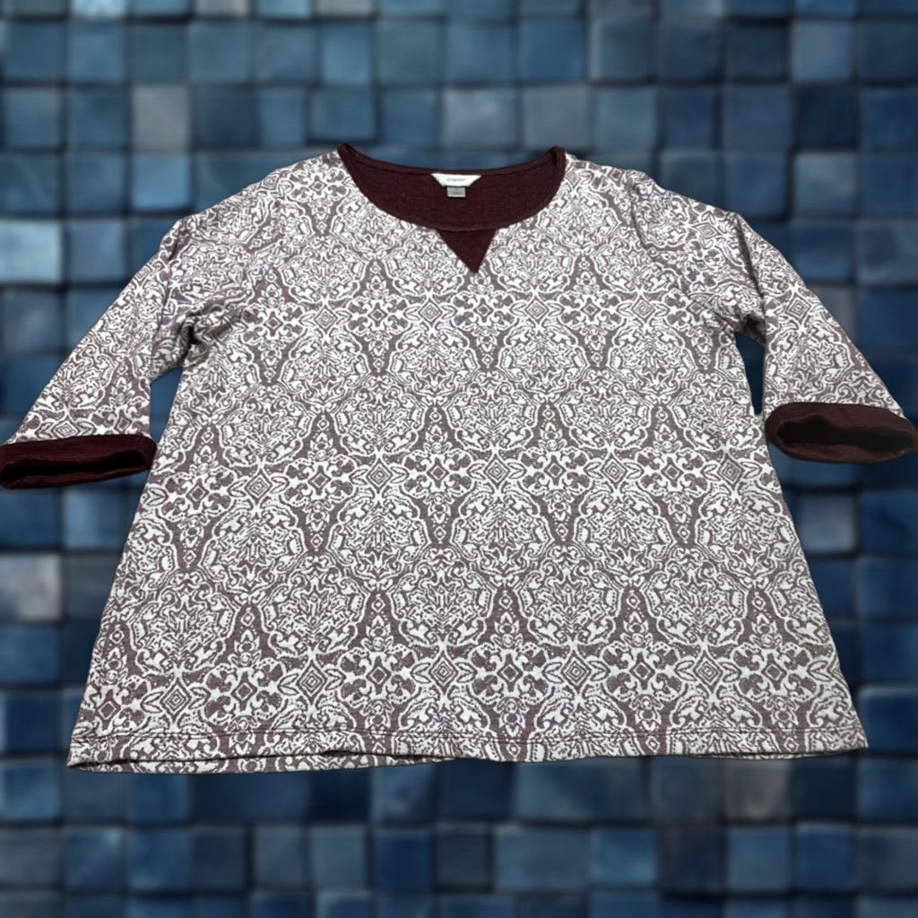 Vintage CJ Banks Womens 1X Plus Shirt Red Geometric 3/4 Sleeve V-Neck Pullover Rayon Shirt Womens 1X Red Geometric 3/4 Sleeve V-Neck Pullover Rayon CJ Banks Size XL / US 12-14 / IT 48-50 - 1 Thumbnail