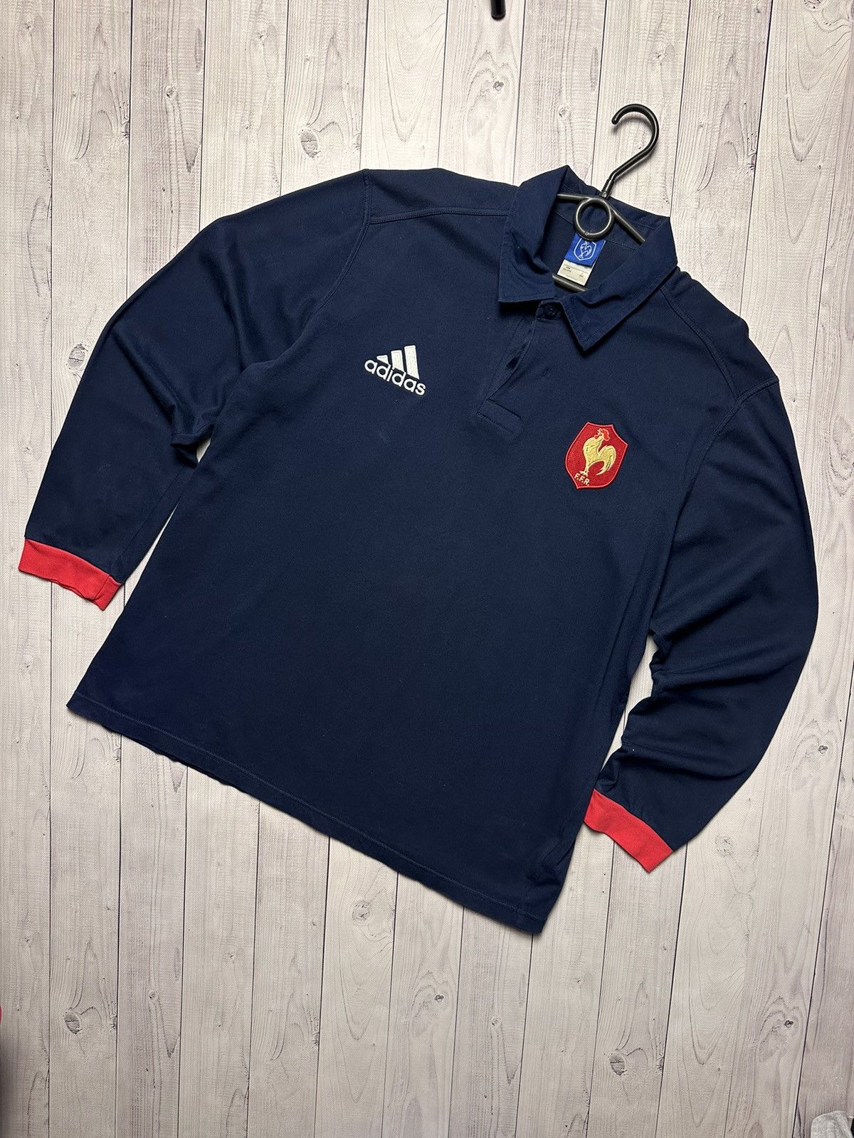 ウェア vintage adidas France rugby FFR Vintage Adidas France Rugby Adidas Rugby Sweatshirt ADIDAS FFR