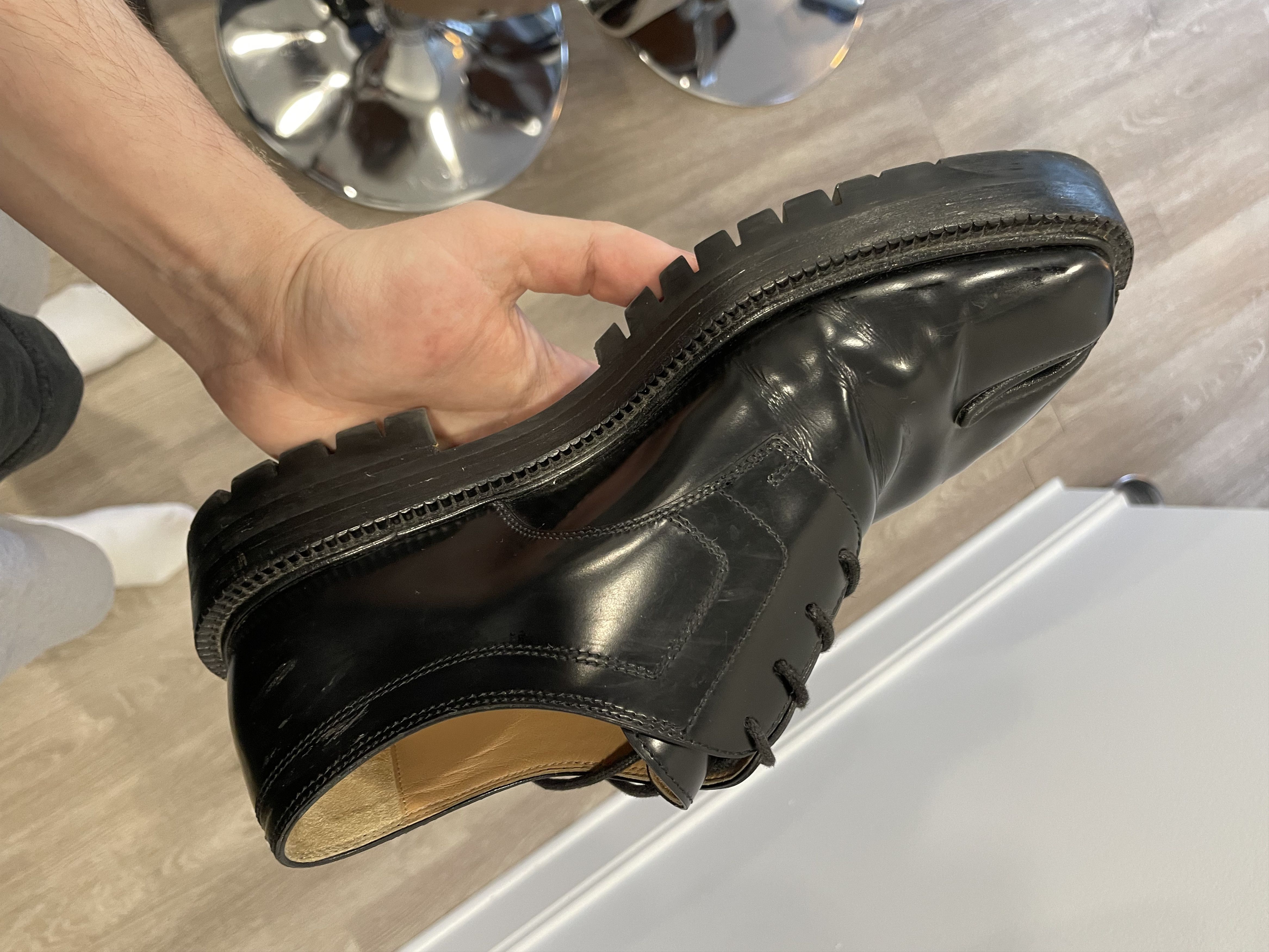 Maison Margiela Maison Margiela Men's Black Leather Shoes Size US 7 / EU 40 - 5 Thumbnail