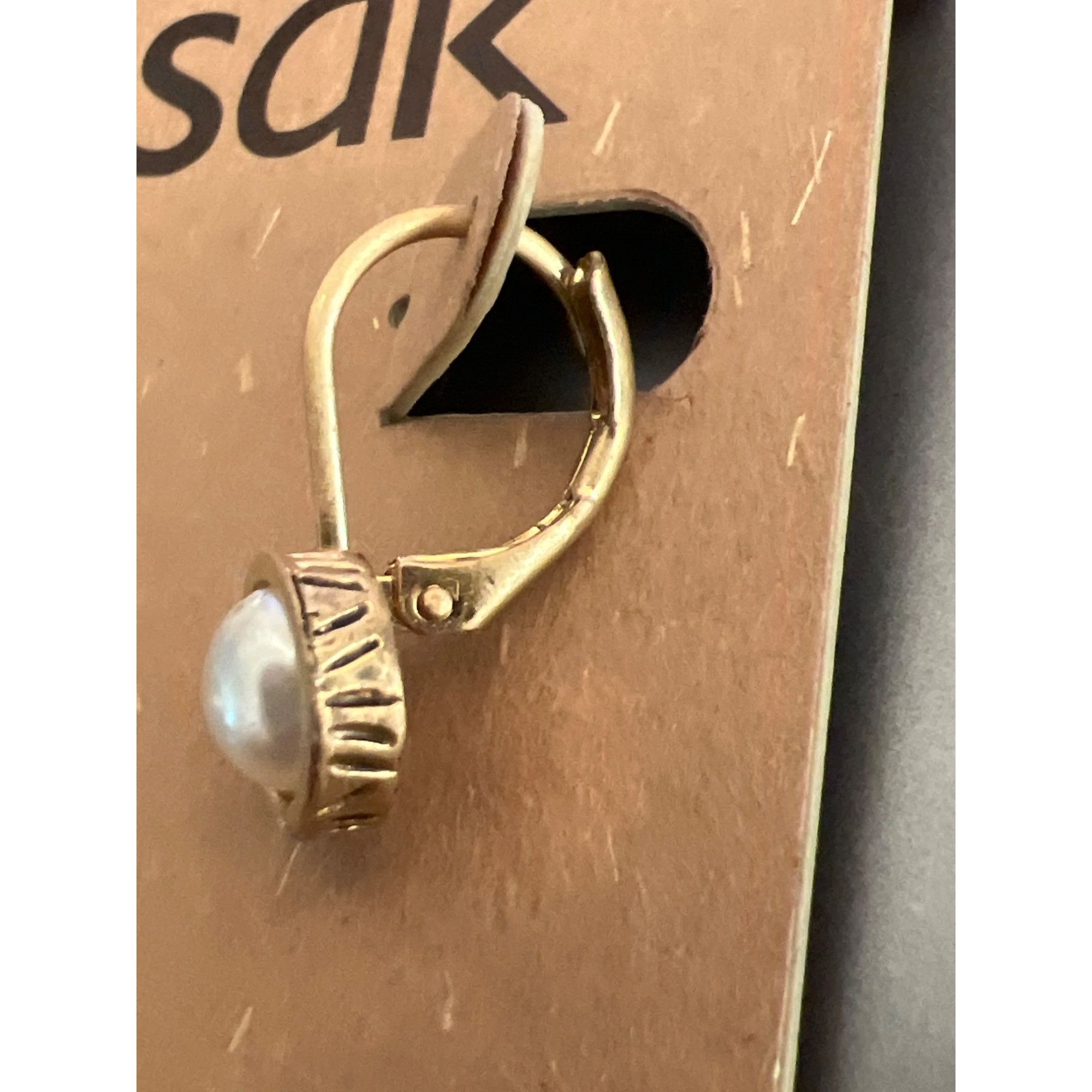 The Sak The Sak Recycled Metal Earrings Gold Tone Dangle Faux Pearls Size ONE SIZE - 3 Thumbnail